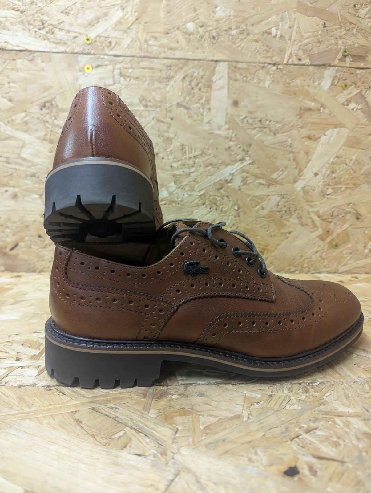 Lacoste Brogues Shoe 6 UK 39.5 EU Mod Retro Lace Brown Leather 2002 Vintage