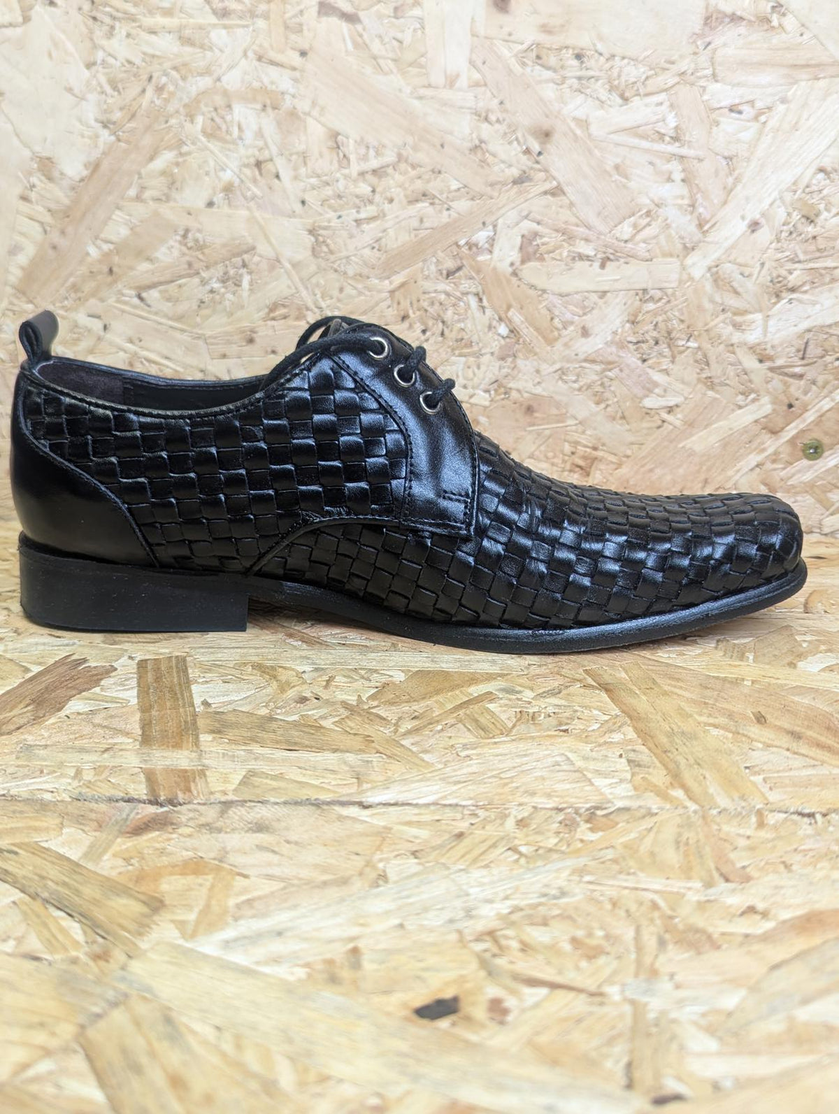 Delicious Junction Meaden Shoe 6 UK 40 EU Mod 60s Retro Lace Basket Weave Black