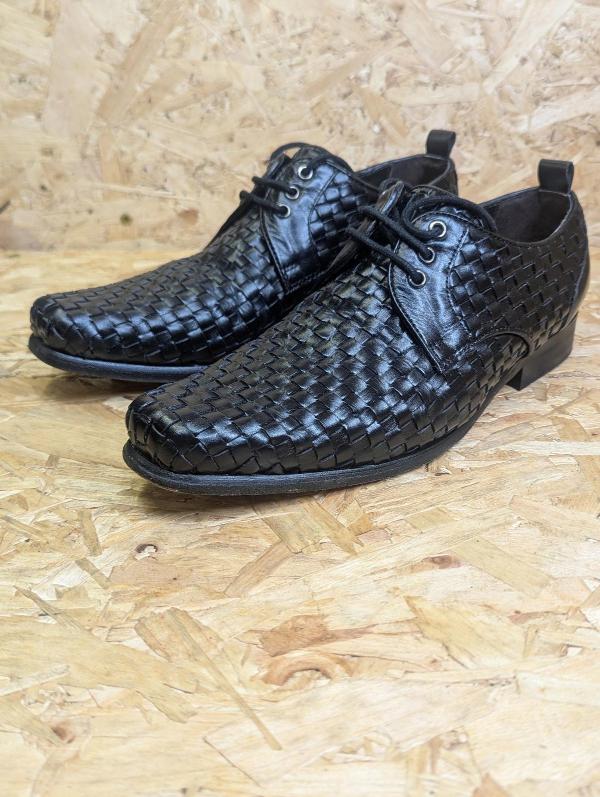 Delicious Junction Meaden Shoe 6 UK 40 EU Mod 60s Retro Lace Basket Weave Black