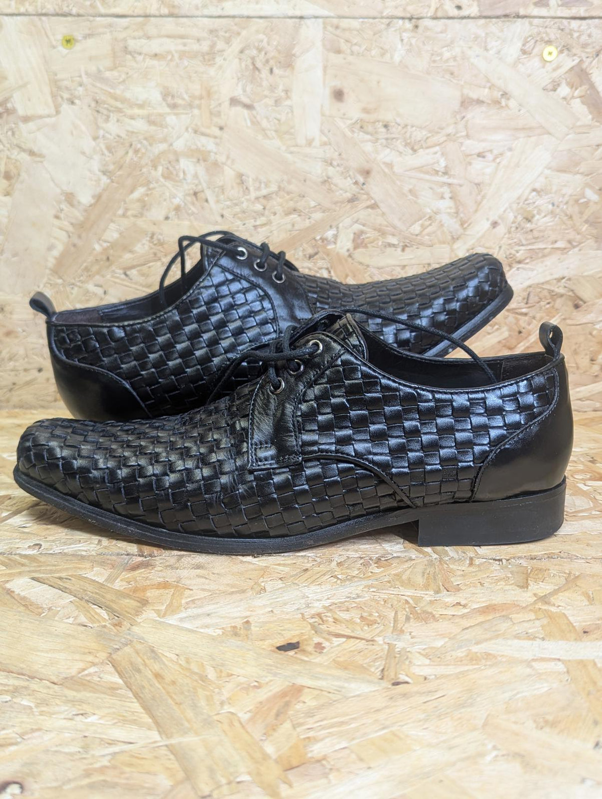 Delicious Junction Meaden Shoe 6 UK 40 EU Mod 60s Retro Lace Basket Weave Black