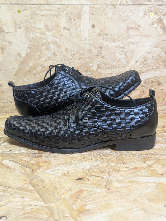 Delicious Junction Meaden Shoe 6 UK 40 EU Mod 60s Retro Lace Basket Weave Black