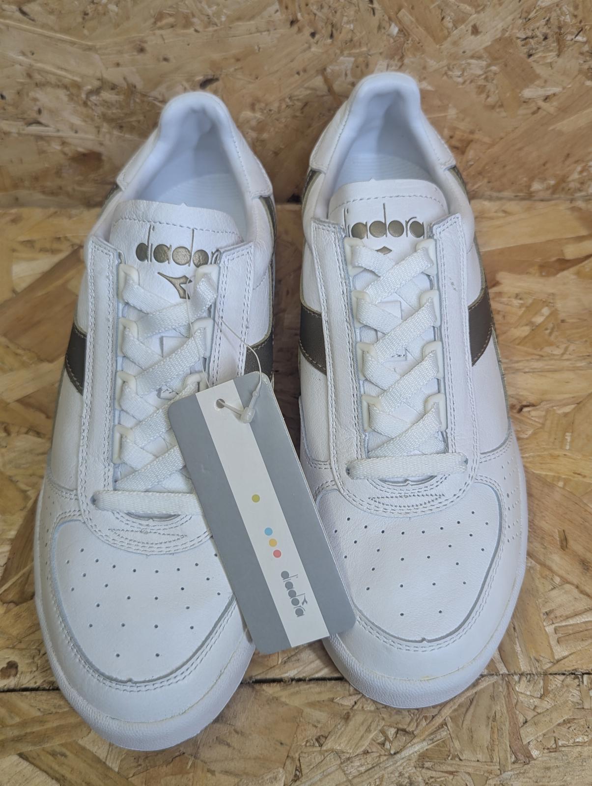 Diadora B.Elite 81 Italia UK 6 EU 39 White Gold Borg Heritage Lace-Up Boxed NWT
