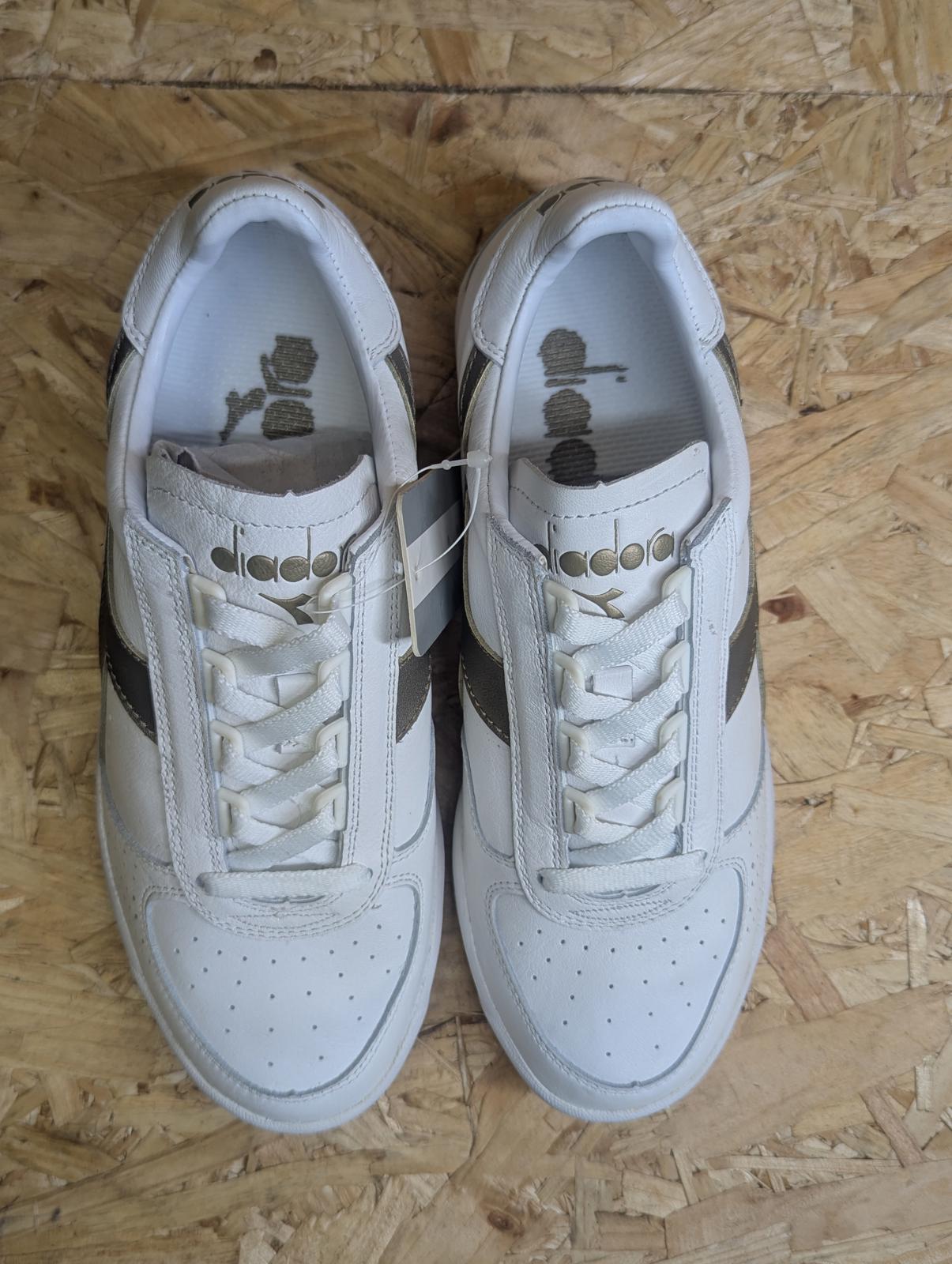 Diadora B.Elite 81 Italia UK 6 EU 39 White Gold Borg Heritage Lace-Up Boxed NWT