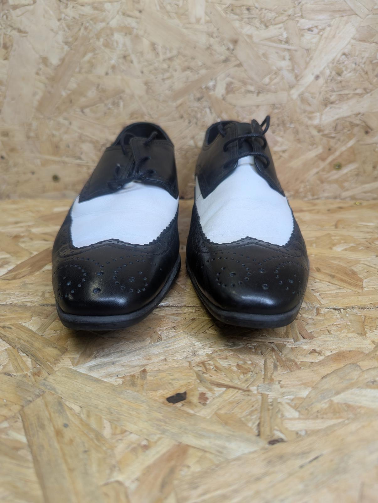Mod Clothing.com Brogue Shoes 6 UK 40 EU 60s Style Retro Lace Black White