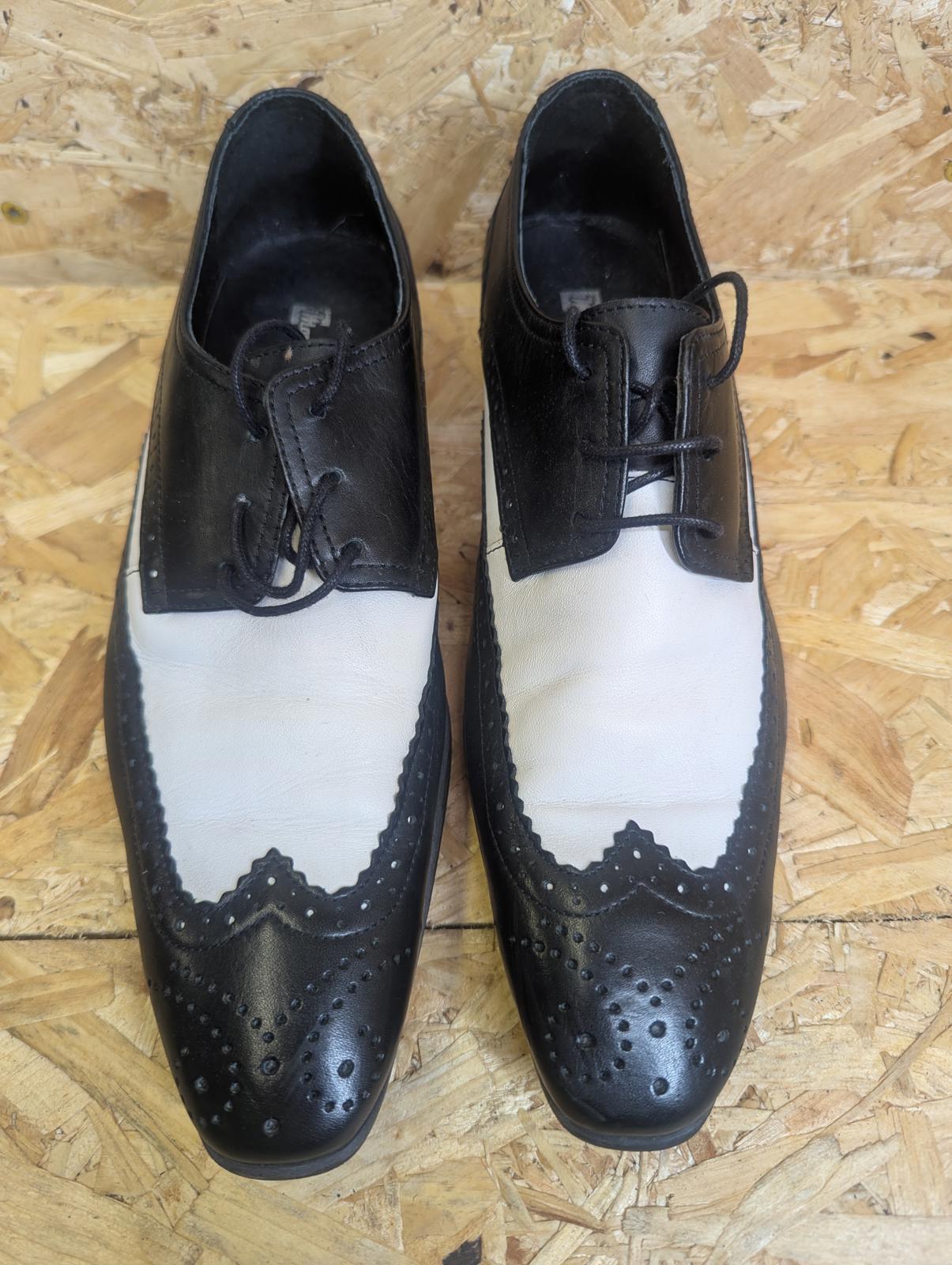 Mod Clothing.com Brogue Shoes 6 UK 40 EU 60s Style Retro Lace Black White