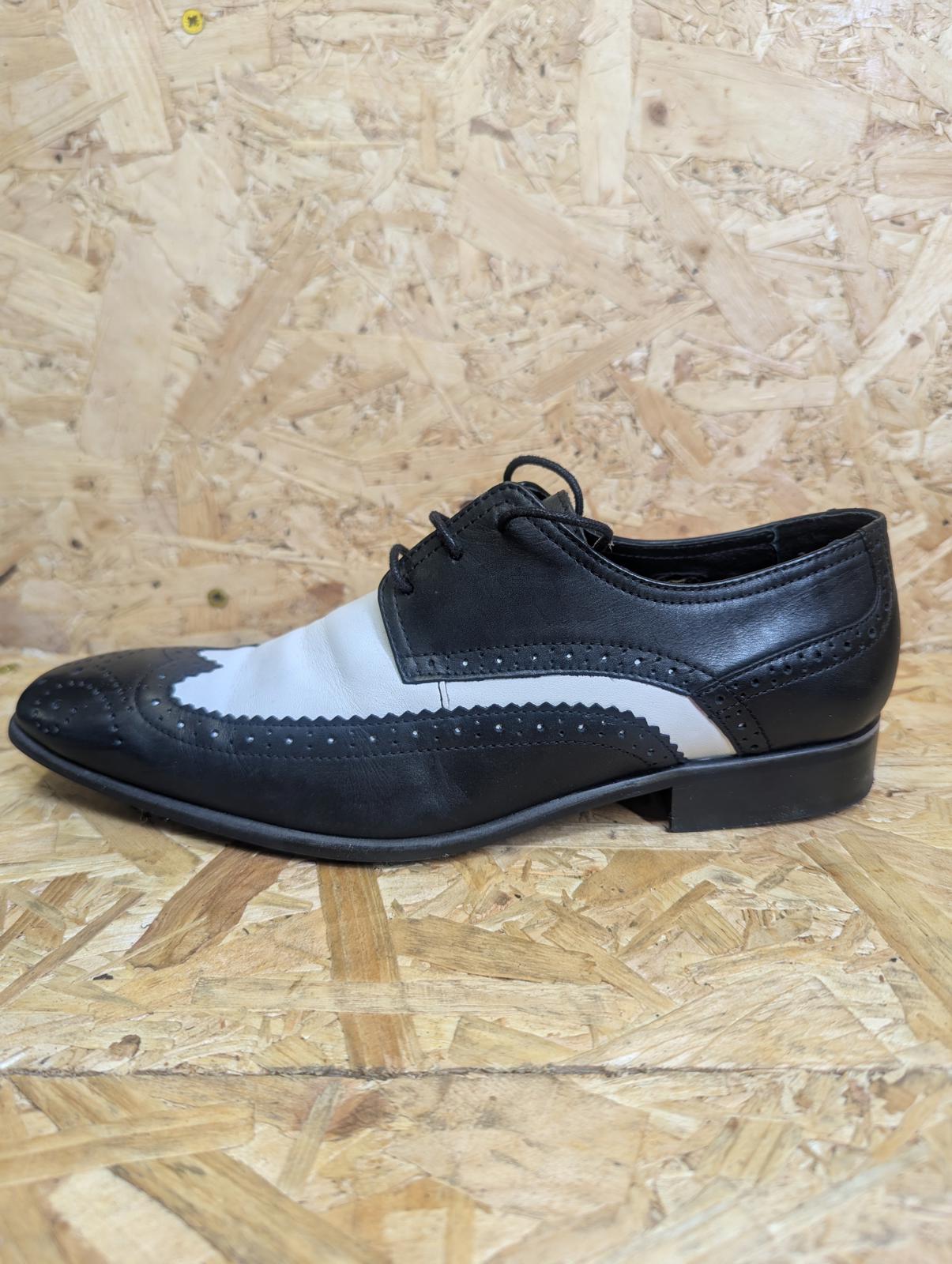 Mod Clothing.com Brogue Shoes 6 UK 40 EU 60s Style Retro Lace Black White
