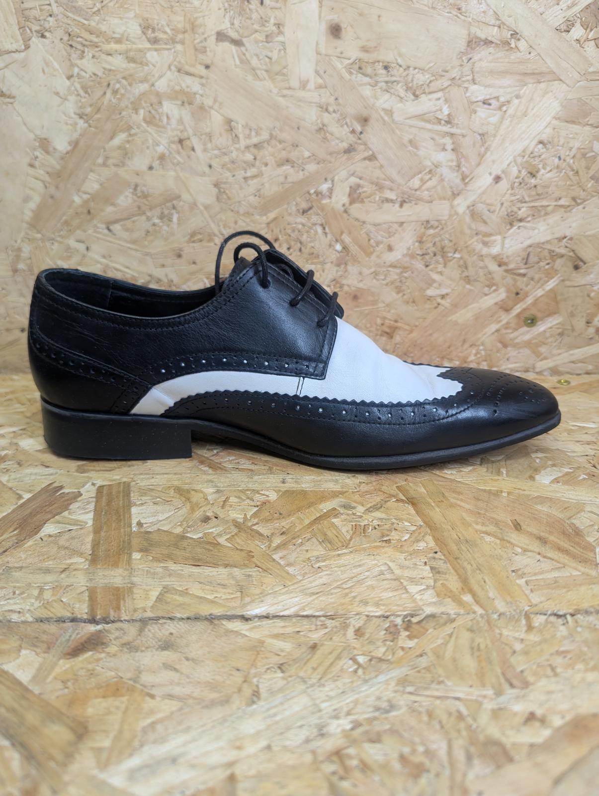 Mod Clothing.com Brogue Shoes 6 UK 40 EU 60s Style Retro Lace Black White
