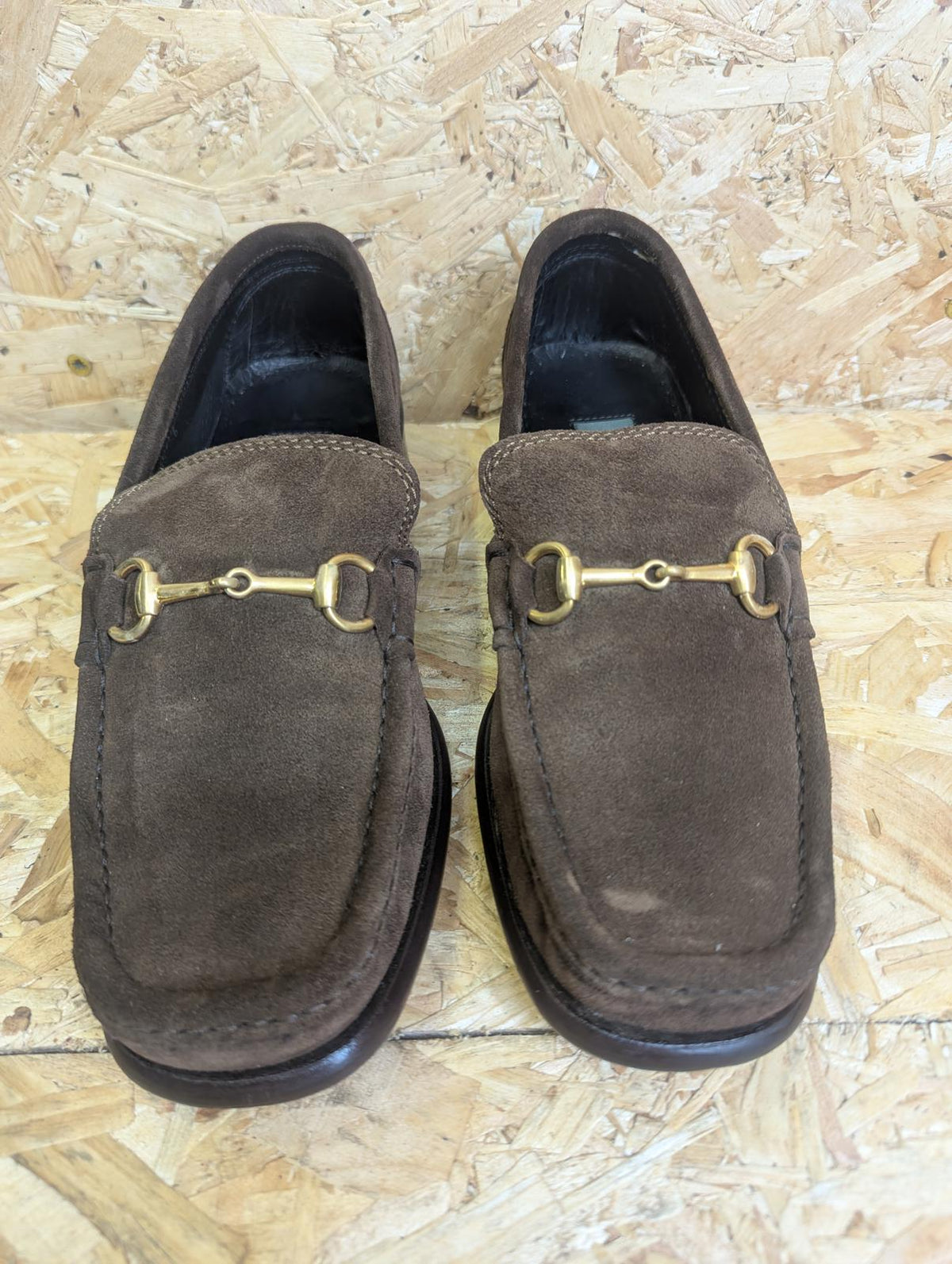 Loake Garda Brown Suede Shoes UK 6 F EU 39 Leather Buckle Loafers Slip-on Boxed