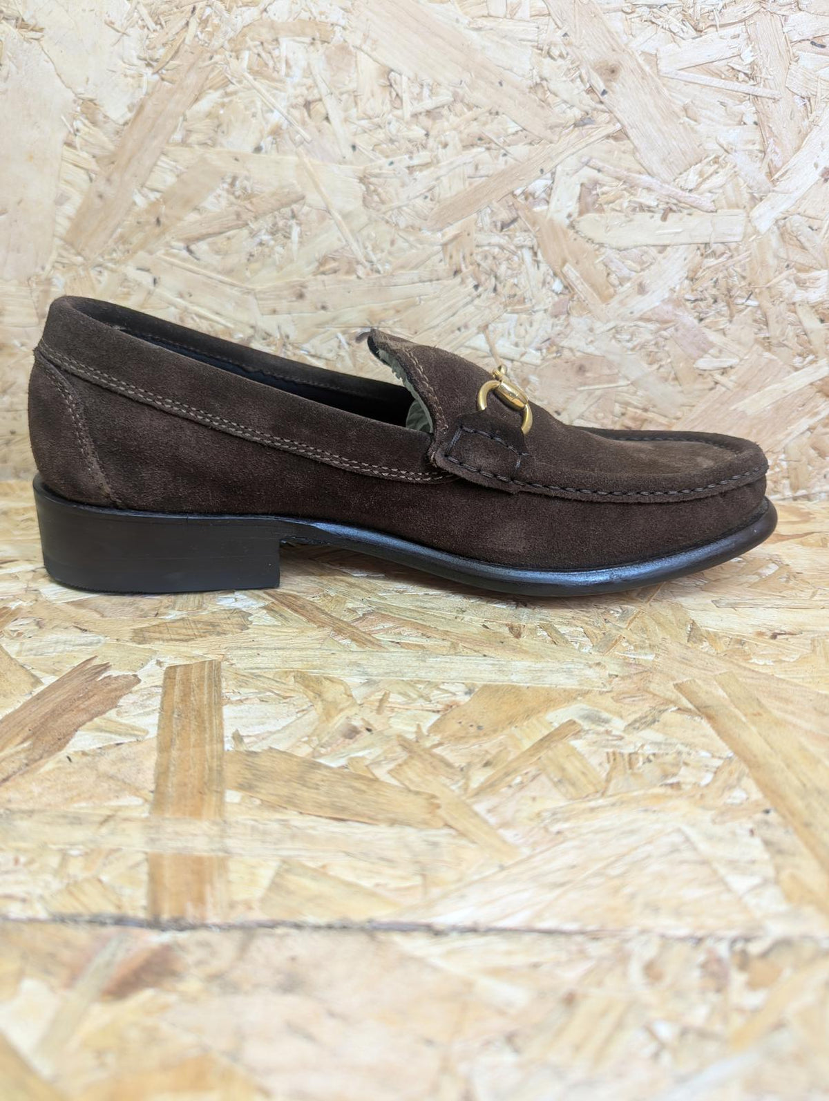 Loake Garda Brown Suede Shoes UK 6 F EU 39 Leather Buckle Loafers Slip-on Boxed