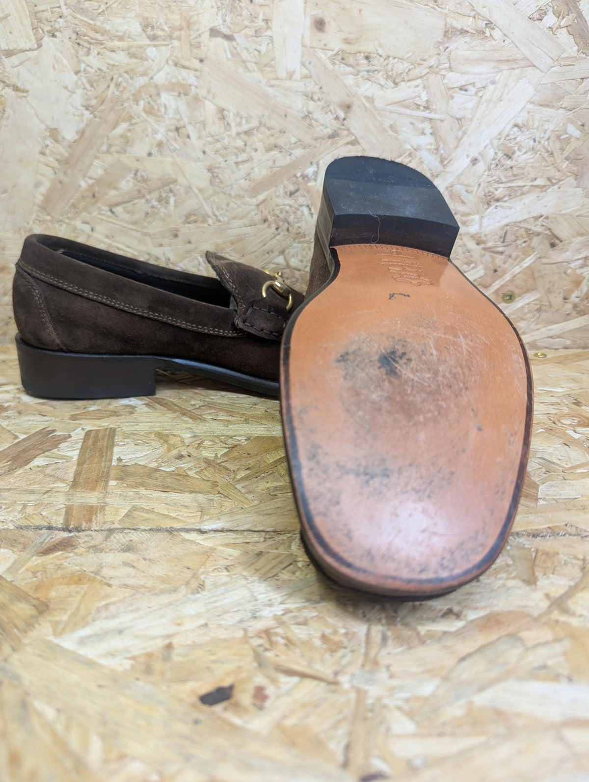 Loake Garda Brown Suede Shoes UK 6 F EU 39 Leather Buckle Loafers Slip-on Boxed