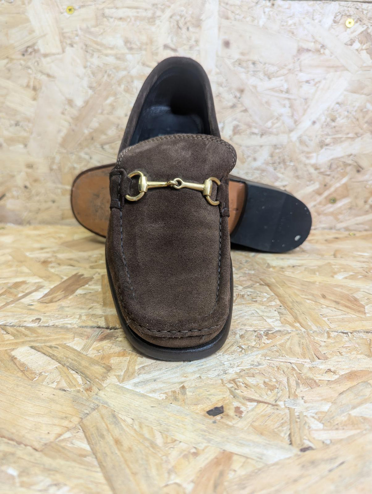 Loake Garda Brown Suede Shoes UK 6 F EU 39 Leather Buckle Loafers Slip-on Boxed