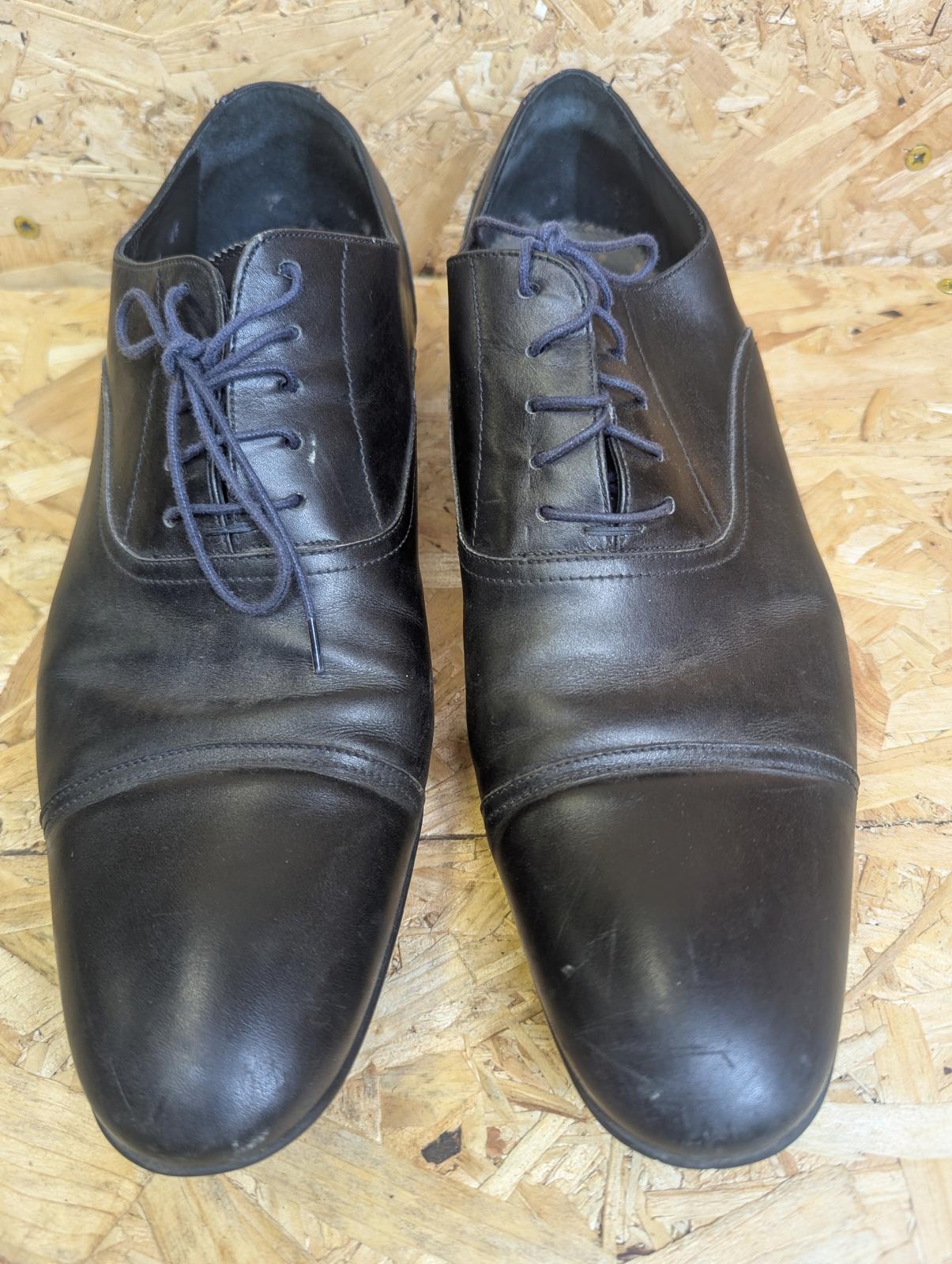 Paul Smith Leather Shoes UK 11 EU 45 Men Made in Italy Shine Black Smart Lace