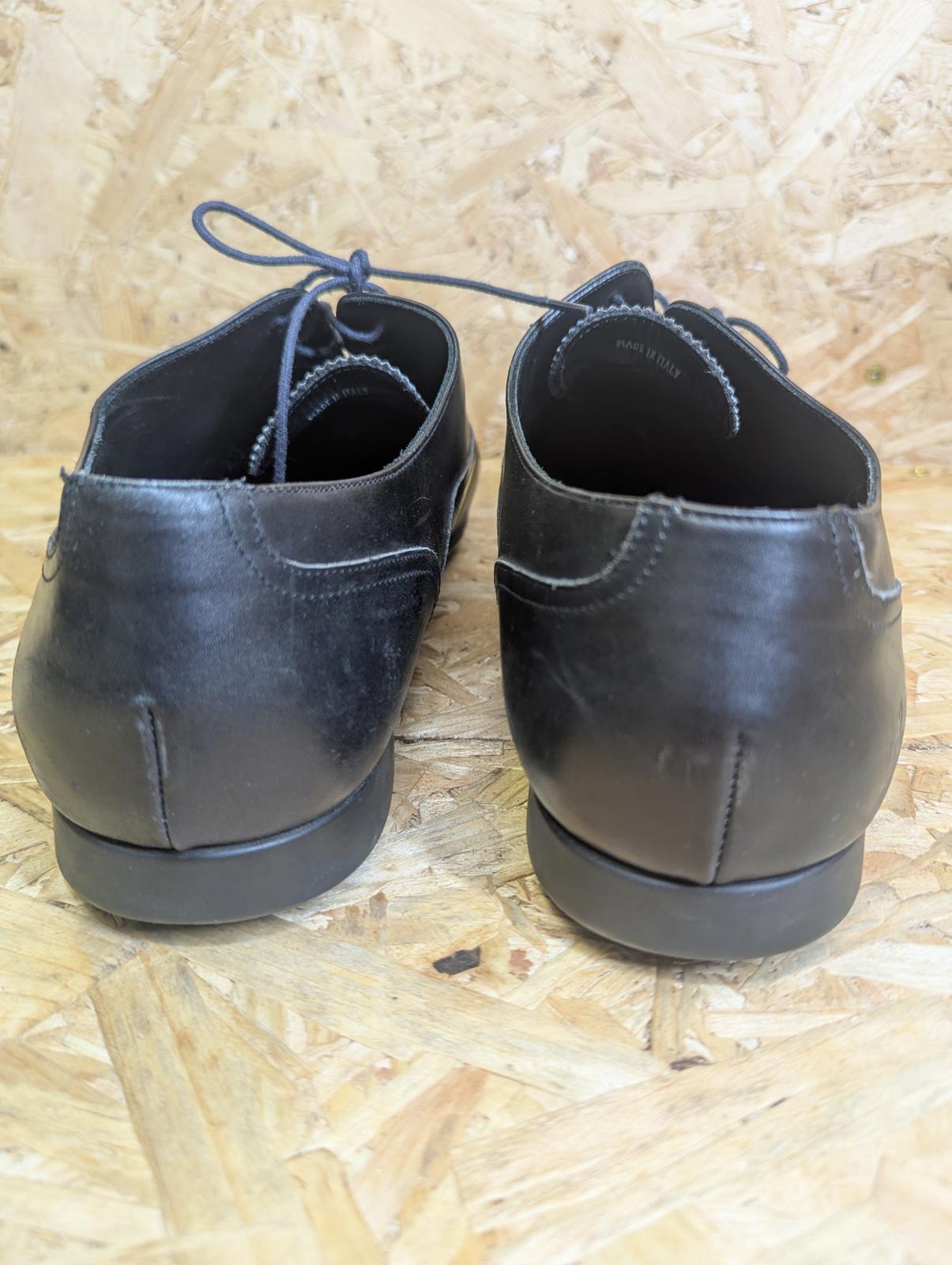 Paul Smith Leather Shoes UK 11 EU 45 Men Made in Italy Shine Black Smart Lace