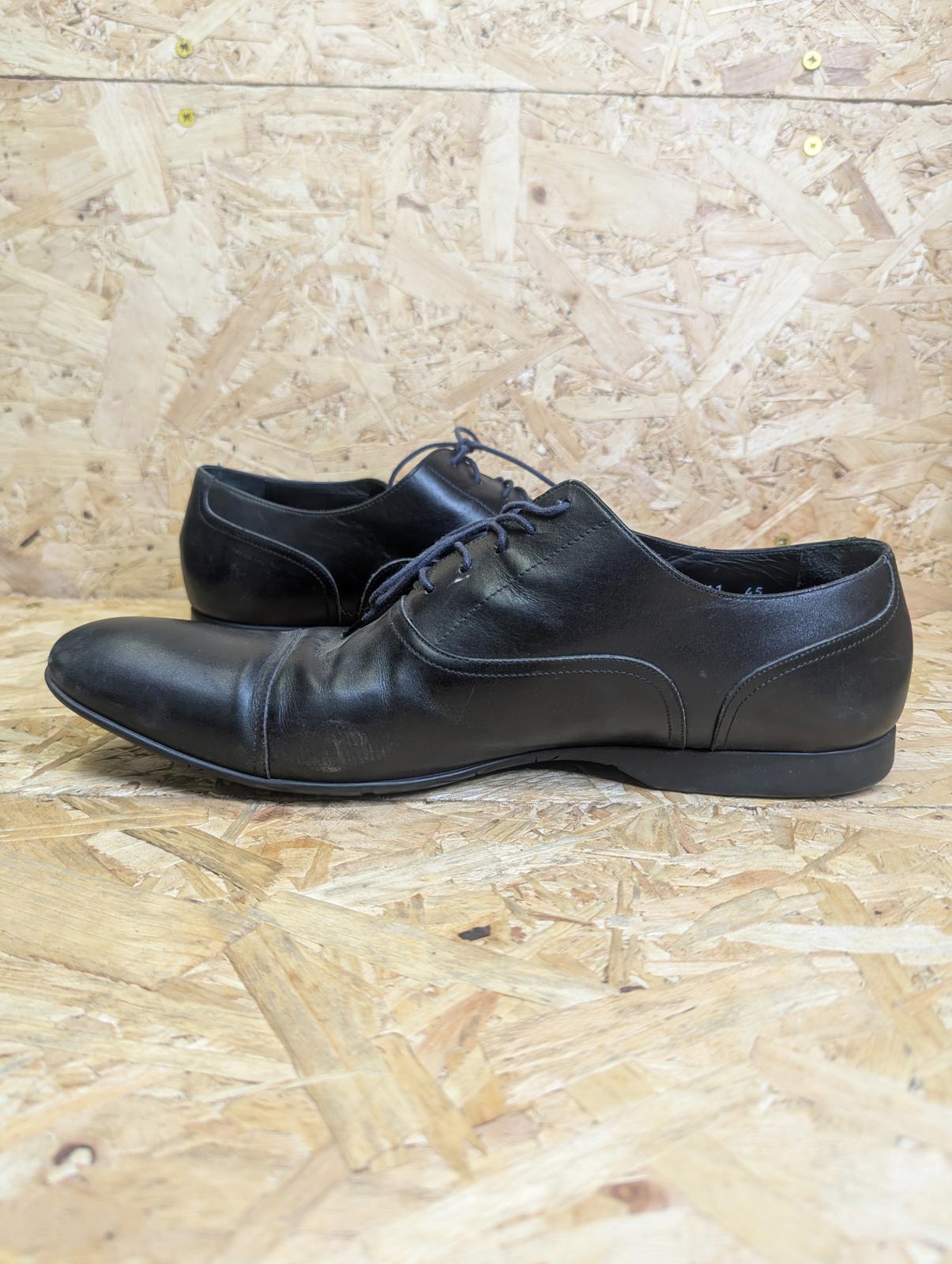 Paul Smith Leather Shoes UK 11 EU 45 Men Made in Italy Shine Black Smart Lace