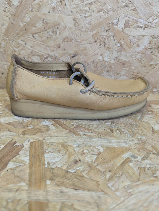 Clarks Originals Lugger Wallabee Shoes UK 3 EU 36 Women Tan Full Grain Leather