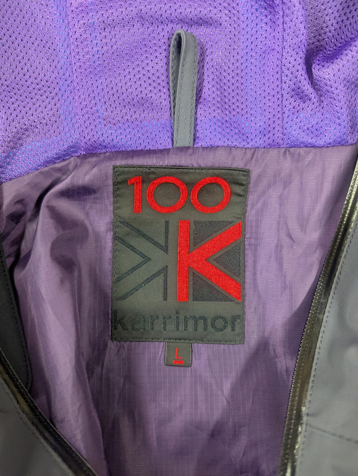 Karrimor k100 Rain Jacket Large Men Waterproof Coat Grey Blue Purple Anorak