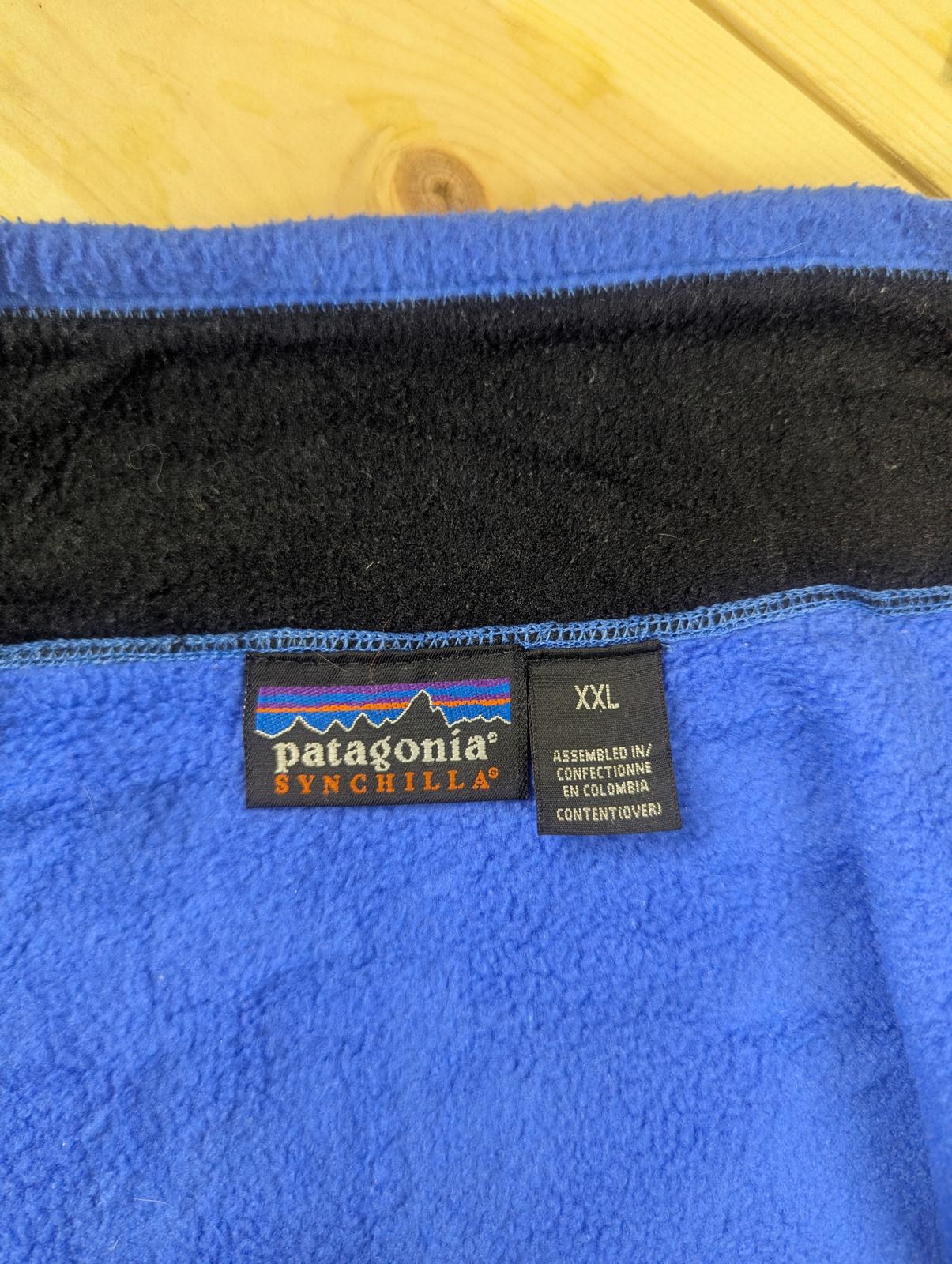 Vintage Patagonia Vest Fleece XXL Men Blue Full Zip Gilet Bodywarmer 90s