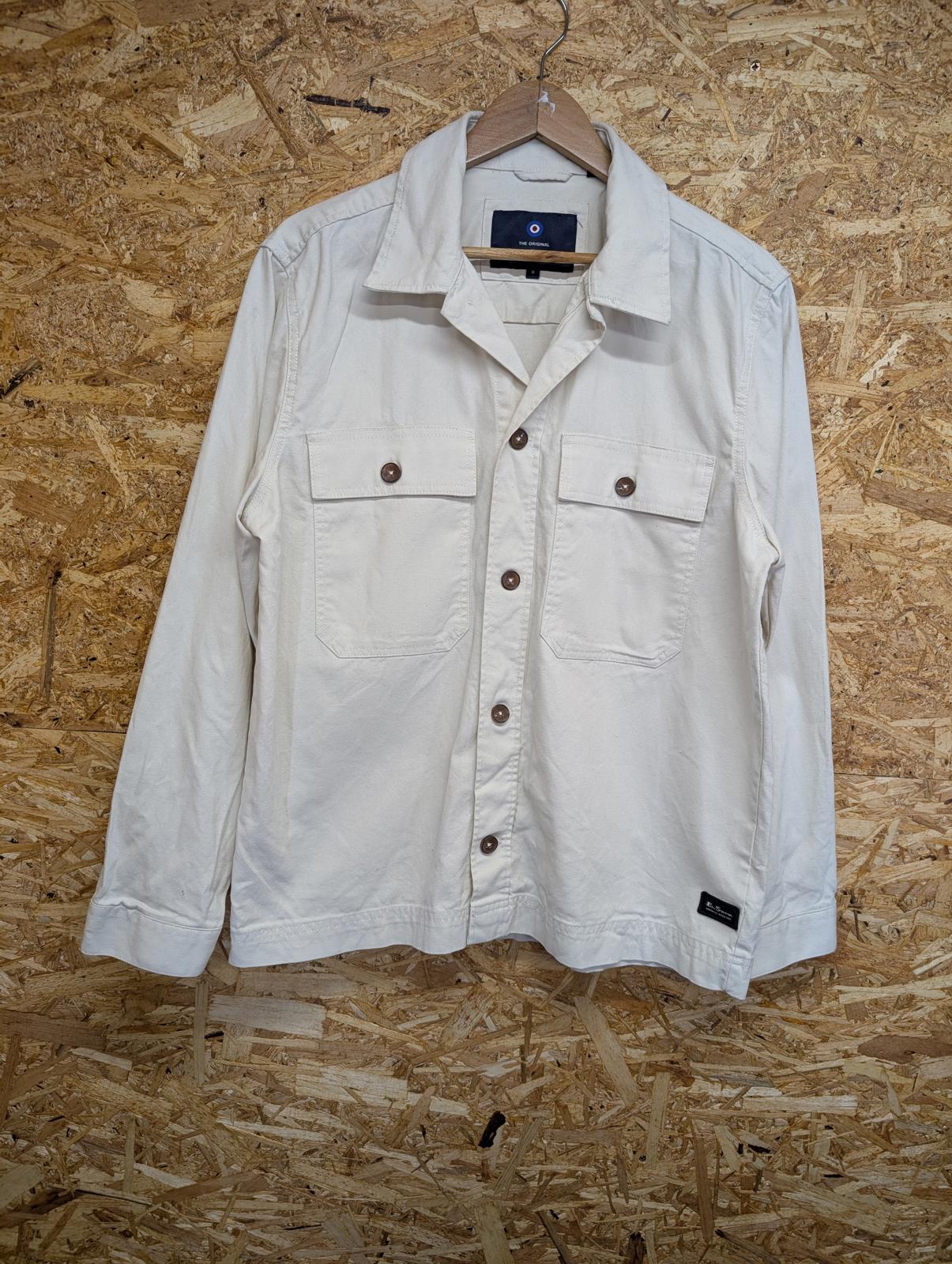 Ben Sherman Chore Jacket Medium Men Cream Overshirt Canvas Utility Shacket