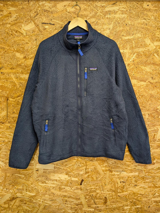 Patagonia Retro Pile Fleece Jacket XL Men Navy Blue Zip X Snap Better Warm