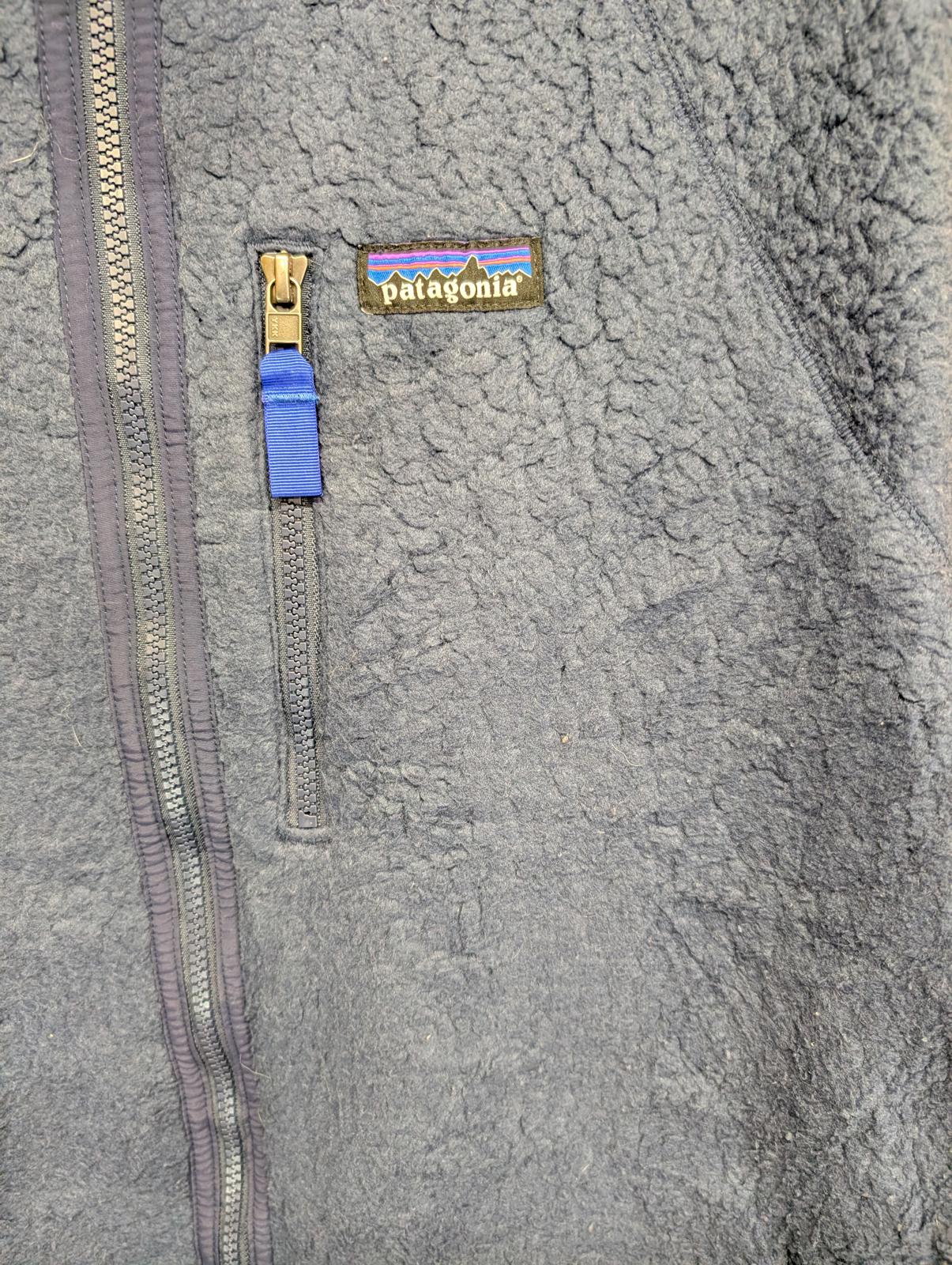 Patagonia Retro Pile Fleece Jacket XL Men Navy Blue Zip X Snap Better Warm