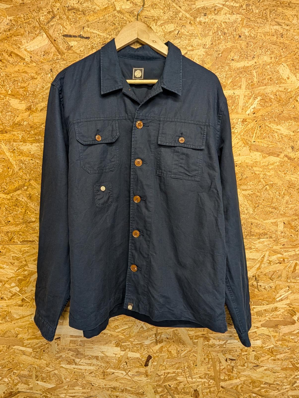 Pretty Green Chore Jacket XL Men Navy Blue Overshirt Canvas Utility Shacket