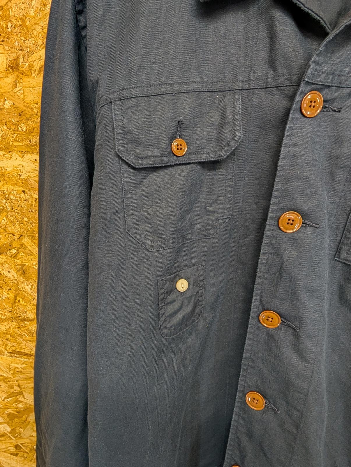 Pretty Green Chore Jacket XL Men Navy Blue Overshirt Canvas Utility Shacket