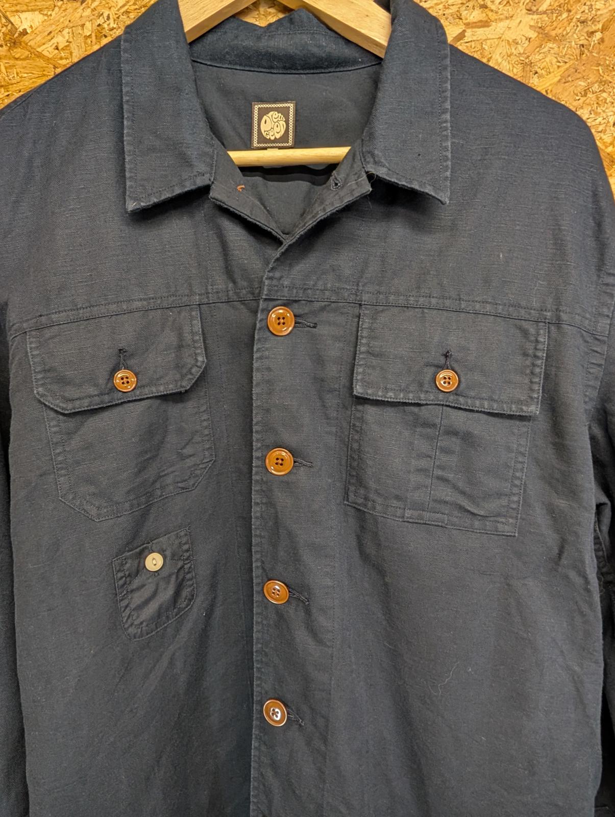 Pretty Green Chore Jacket XL Men Navy Blue Overshirt Canvas Utility Shacket