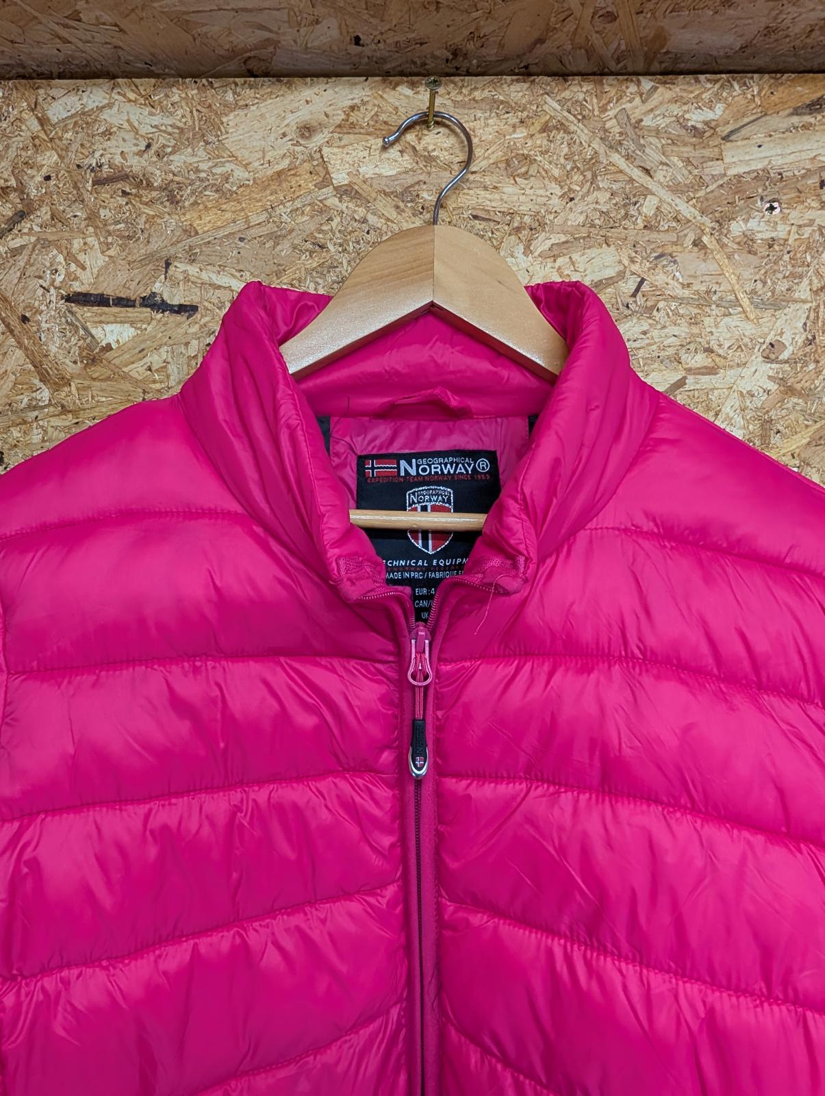 Geographical Norway Pink Puffer Jacket XL UK 16 Women Quilted Lightweight Layer
