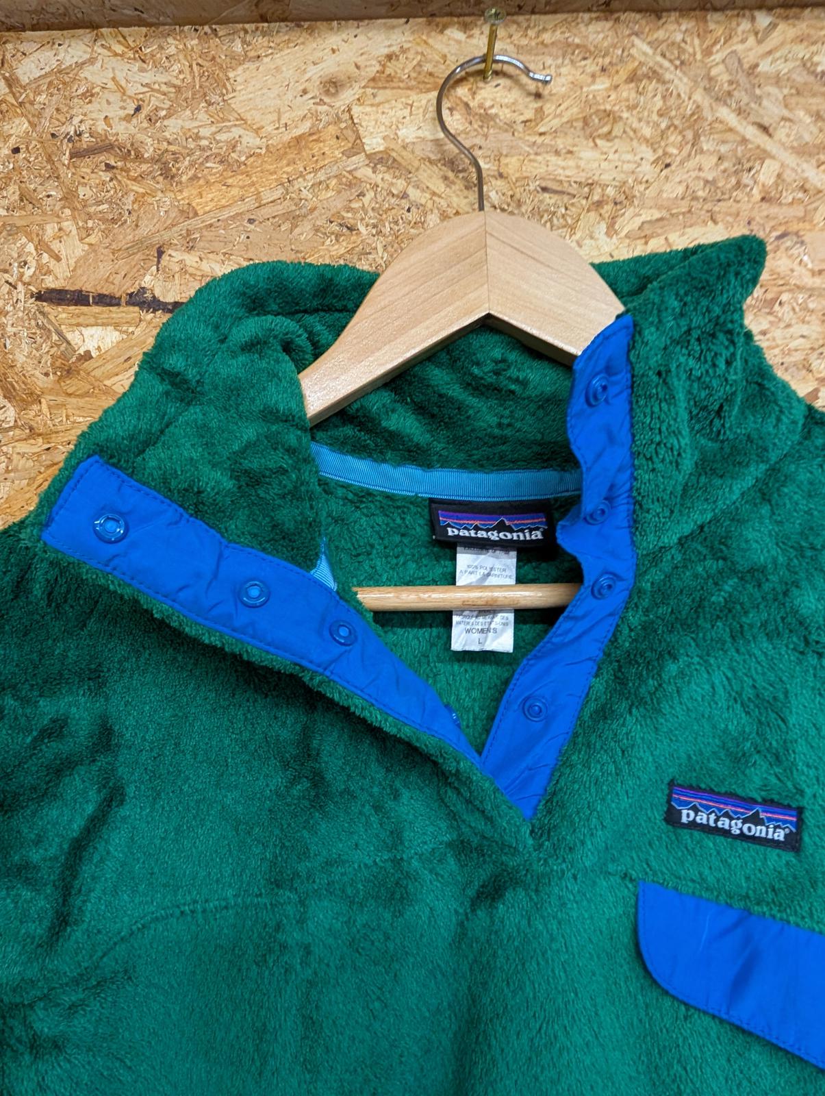 Patagonia Synchilla Snap-T Fleece Large Women Green Blue Pocket Retro-X Better