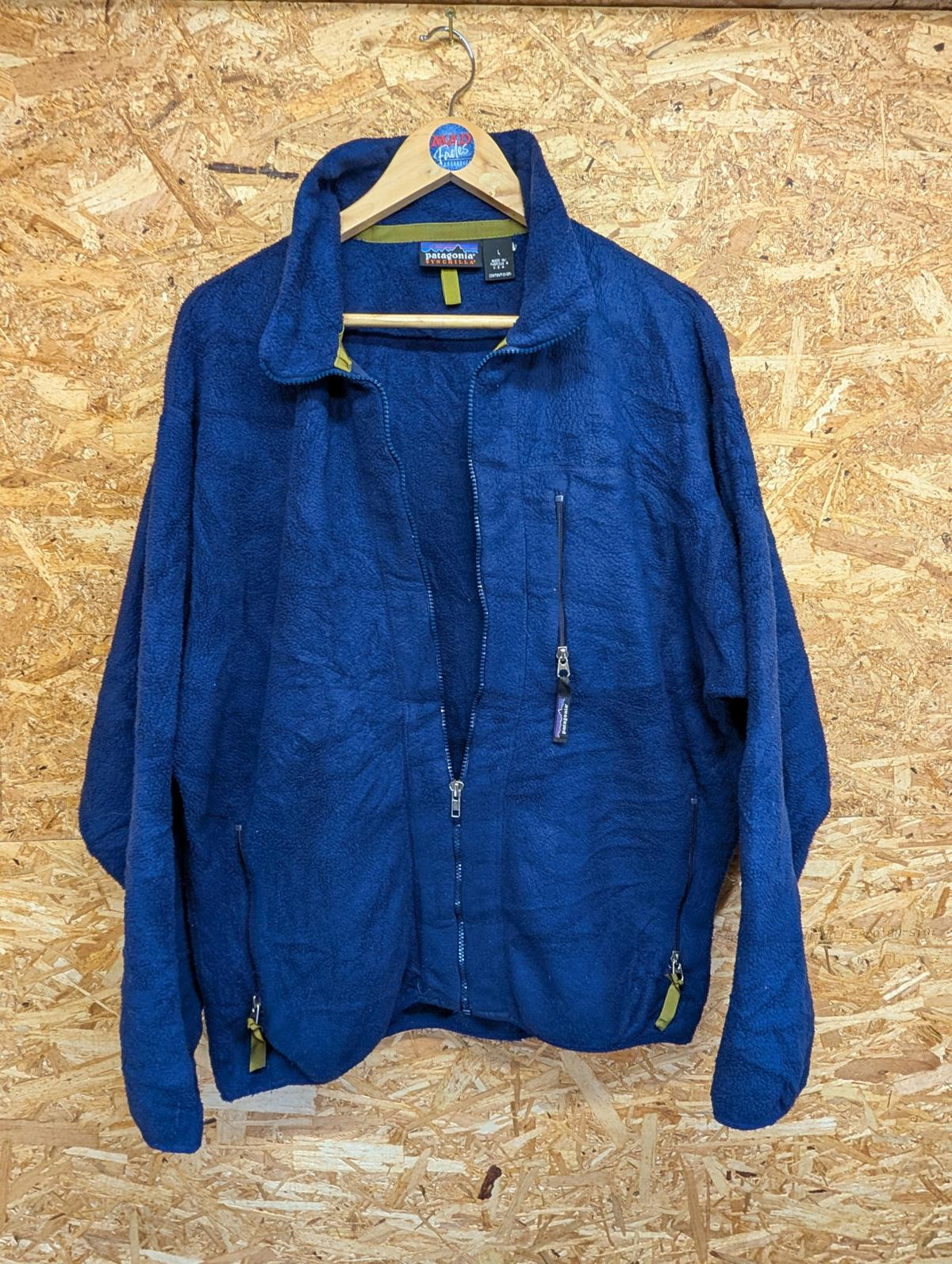 Vintage USA Made 90s Patagonia Navy Blue Fleece Large Men Synchilla Full Zip