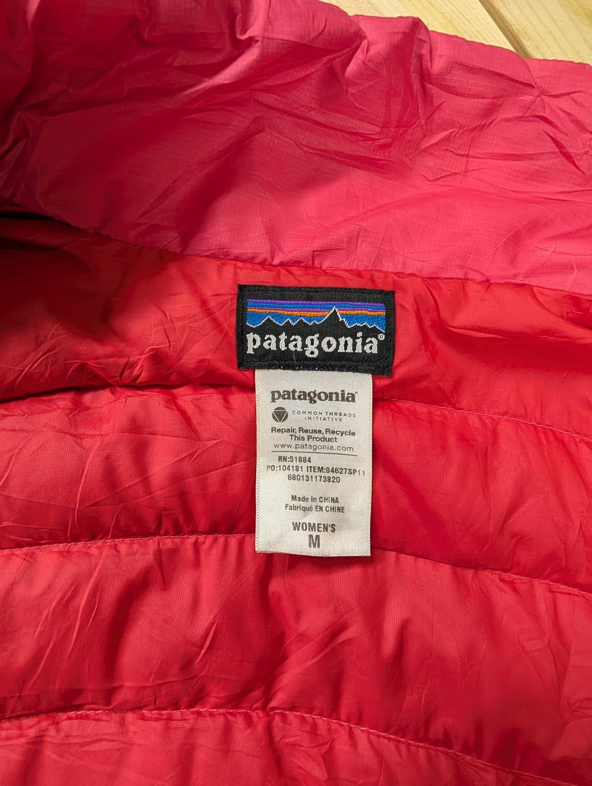 Patagonia Down Puff Vest Medium Women Goosedown Feather Pink Gilet Bodywarmer
