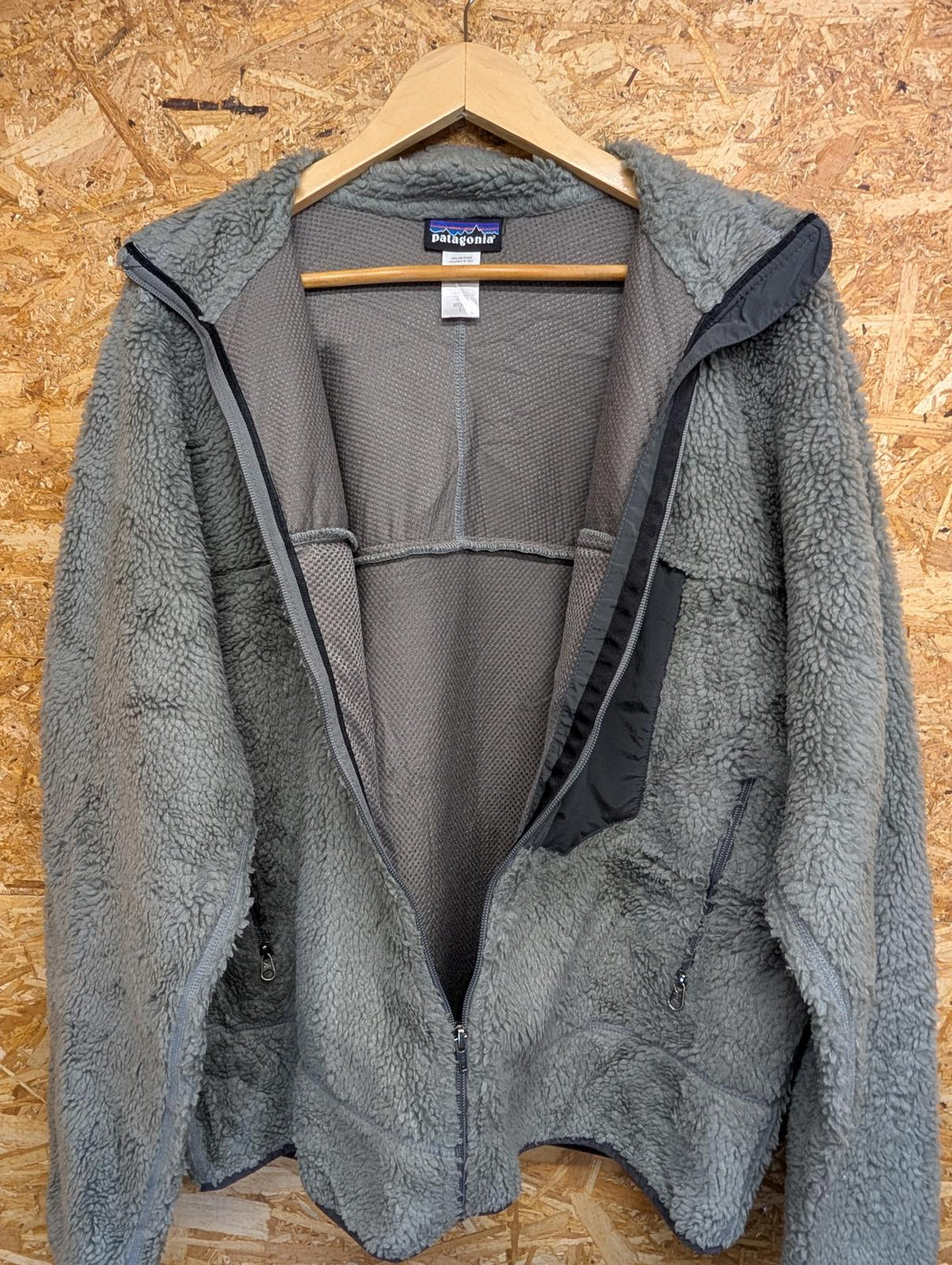 Patagonia Retro X Deep Pile Fleece Large Men 90s USA Grey Sherpa Full Zip