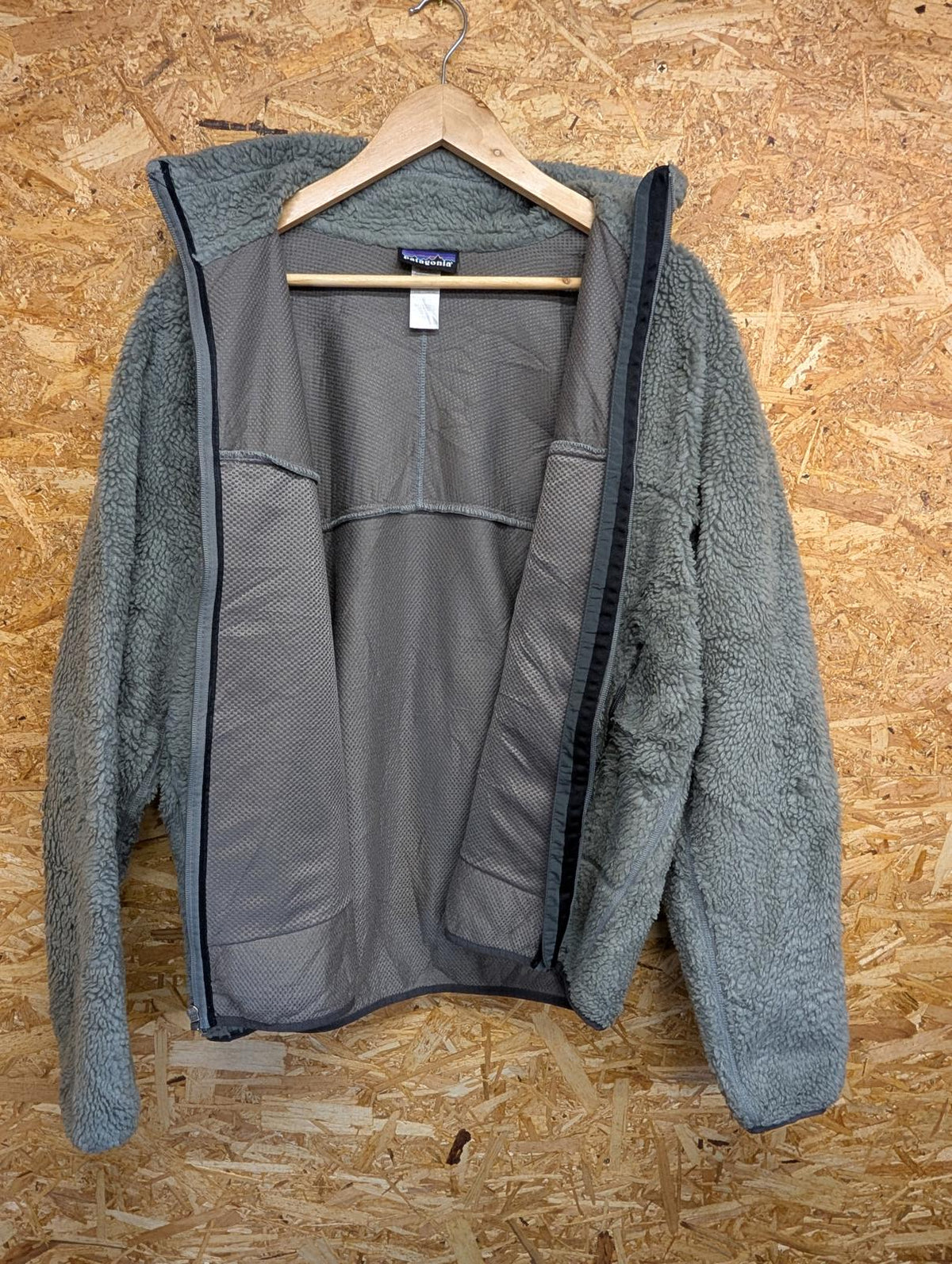 Patagonia Retro X Deep Pile Fleece Large Men 90s USA Grey Sherpa Full Zip