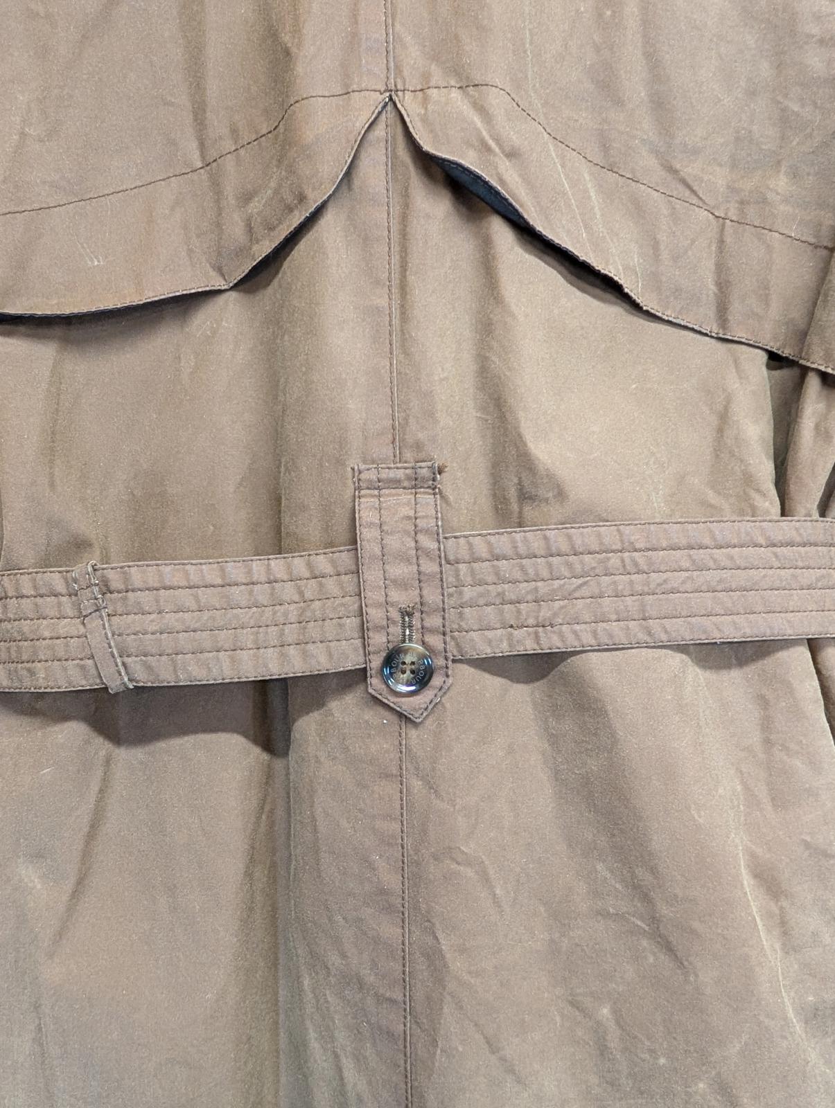 Barbour Pastoral Wax Jacket Size 14 Women Belted Lined Coat Brown Cord Collar