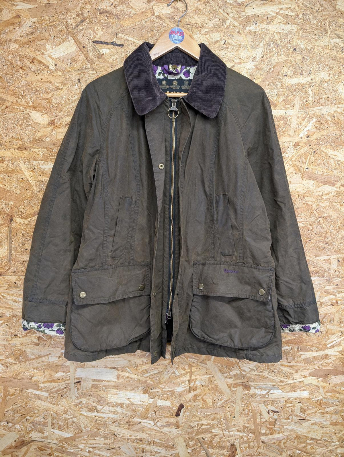 Barbour Liberty Beadnell Jacket Womens UK Size 16 Waxed Cotton Coat Sage Green