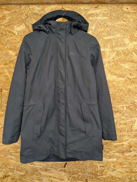 Jack Wolfskin Madison Avenue Parka Jacket SZ 12 Medium Women Coat Hooded Fleece