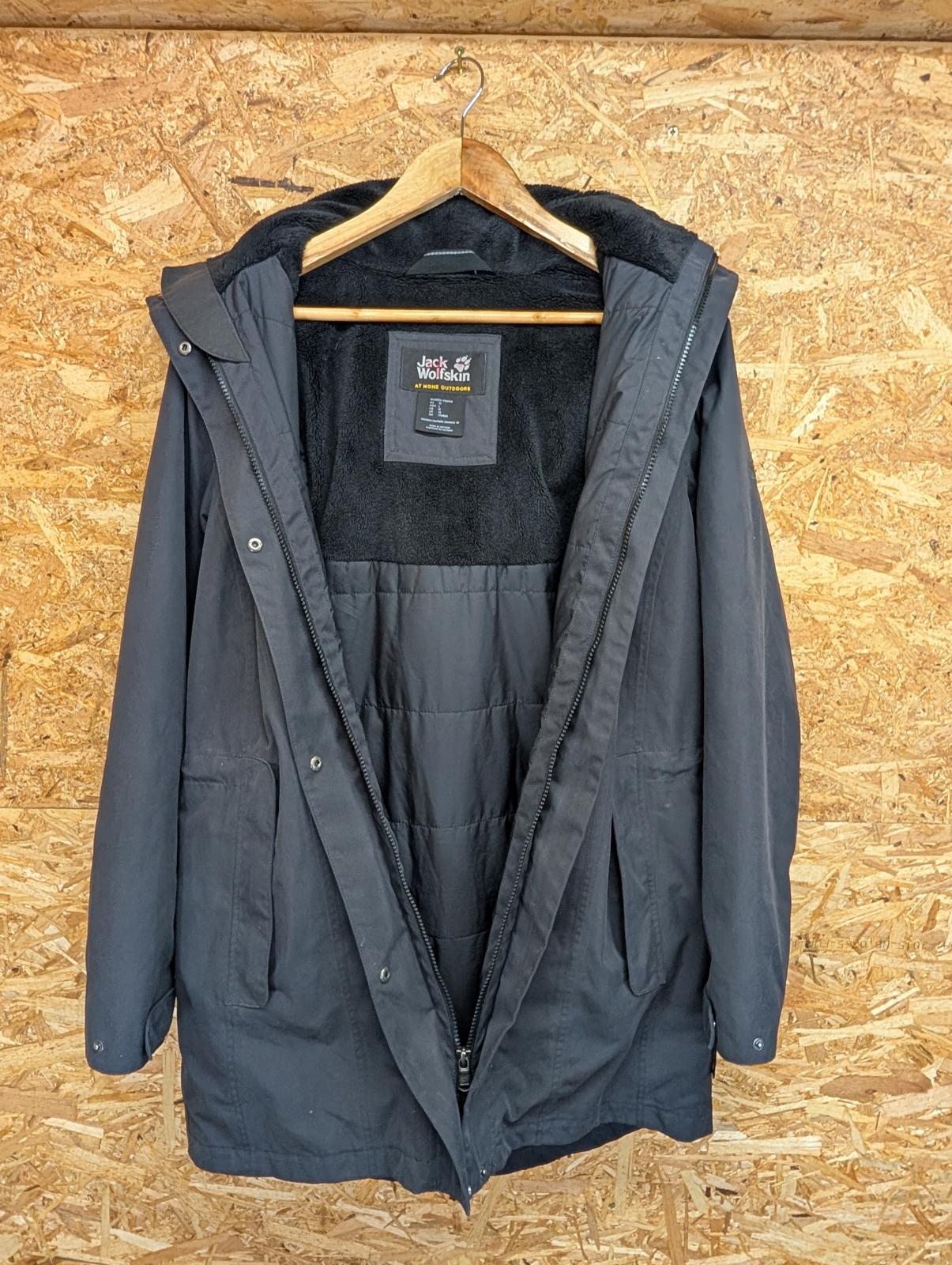 Jack Wolfskin Madison Avenue Parka Jacket SZ 12 Medium Women Coat Hooded Fleece