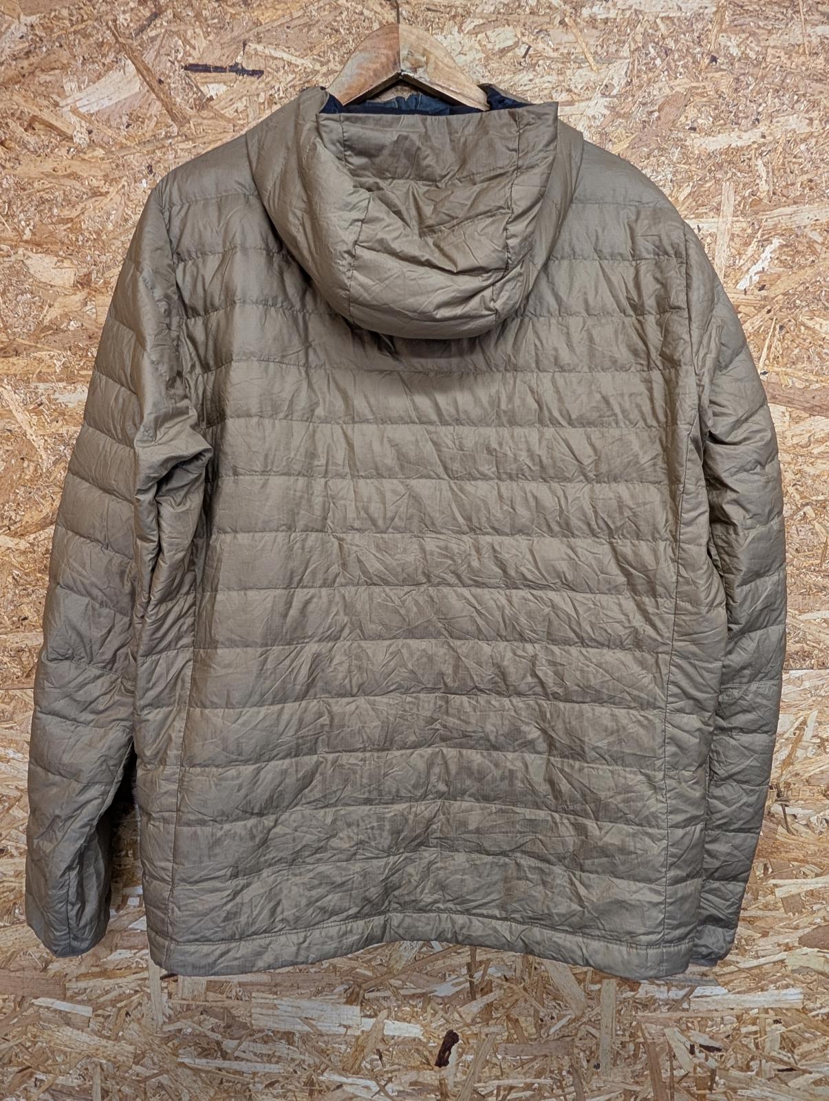 Patagonia Puffer Jacket Large Men Goosedown Feather Fill Tan Brown Nano Hooded