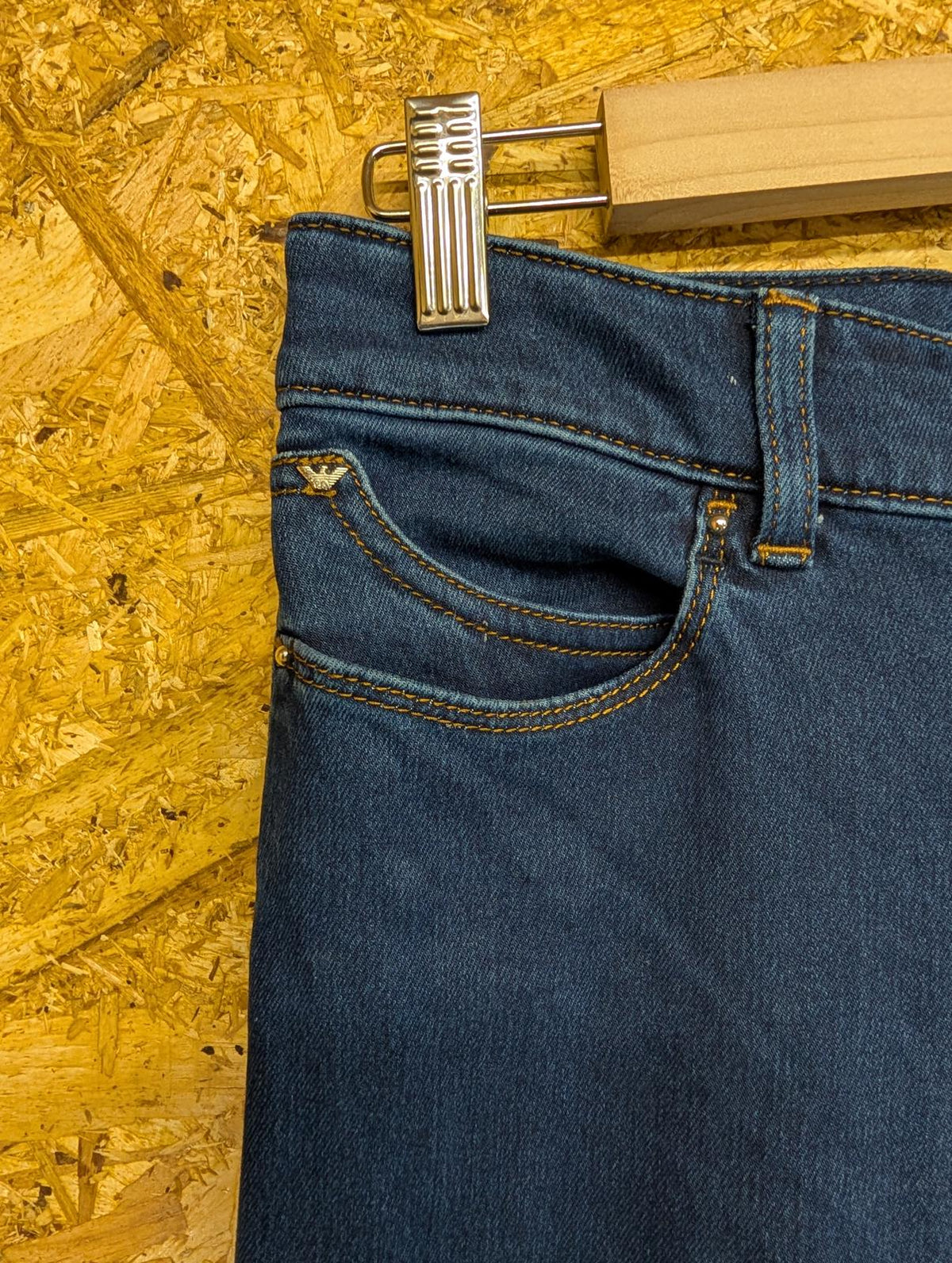 Armani Jeans Womens Size 10 W28 L35 Tall Skinny Stretch Denim Navy Blue Zip Fly