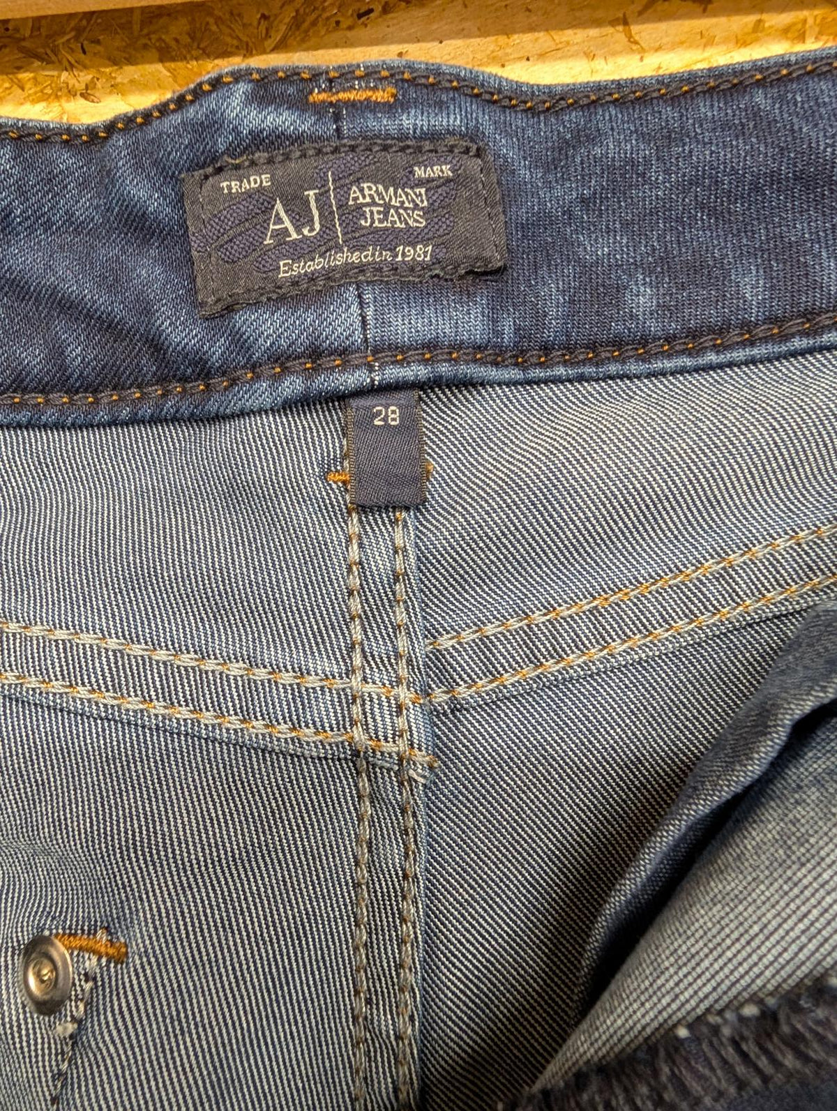 Armani Jeans Womens Size 10 W28 L35 Tall Skinny Stretch Denim Navy Blue Zip Fly