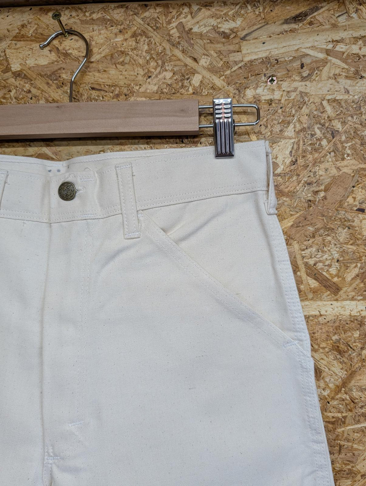 Stan Ray Carpenter Jeans W28 L32 Men Baggy Fit Cream White Cargo USA Zip Fly