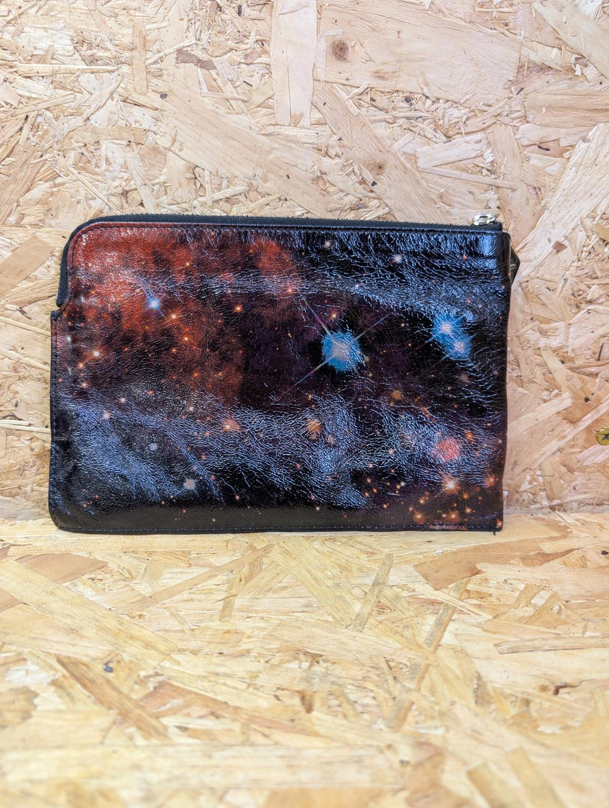 Vivienne Westwood Galaxy Patent Leather Clutch Bag Space Design 9 x 6 Inch Orb