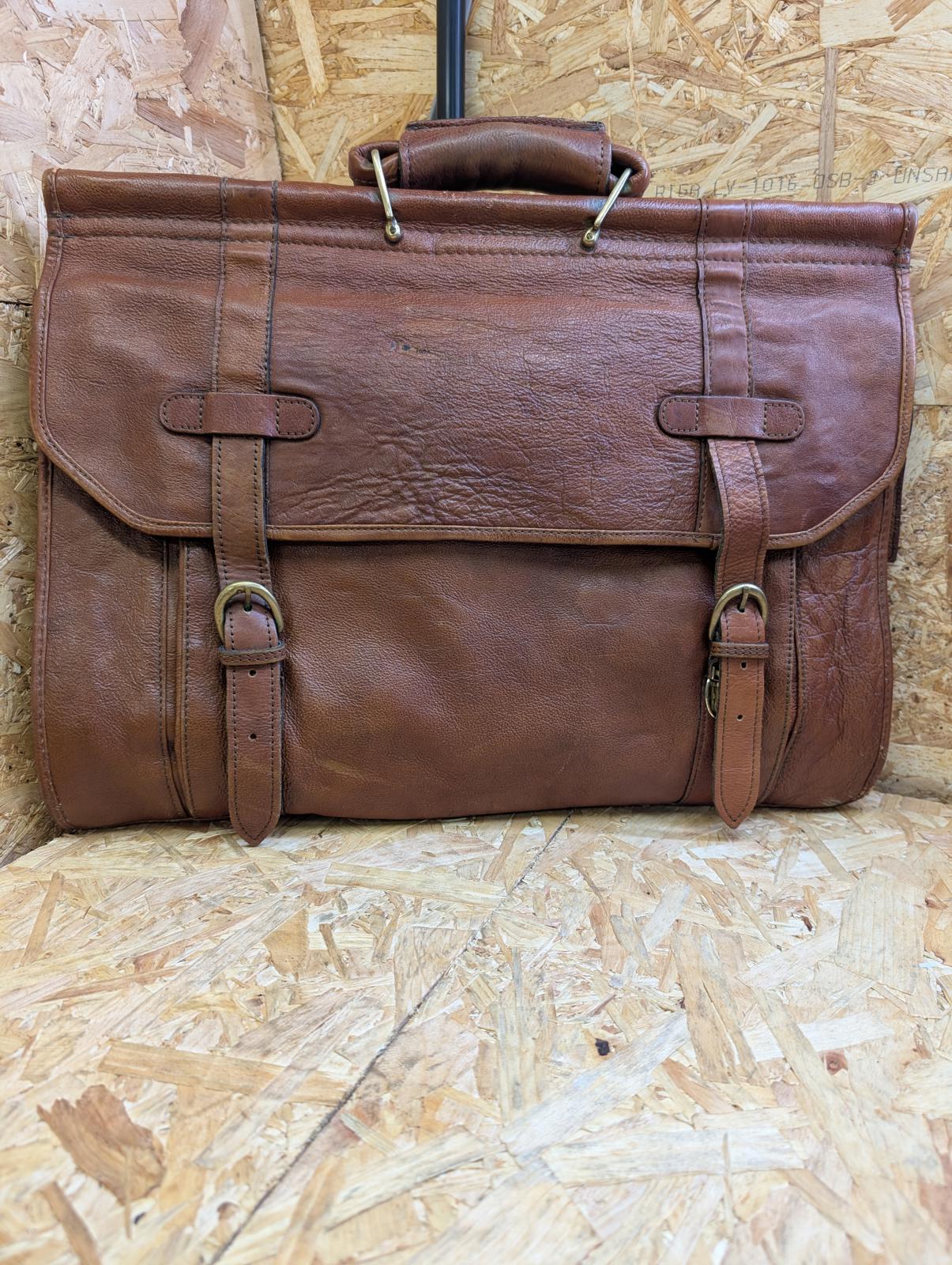 Hi-Design Quality Leather Brown 19 " Messenger Bag Medium Briefcase Satchel Book