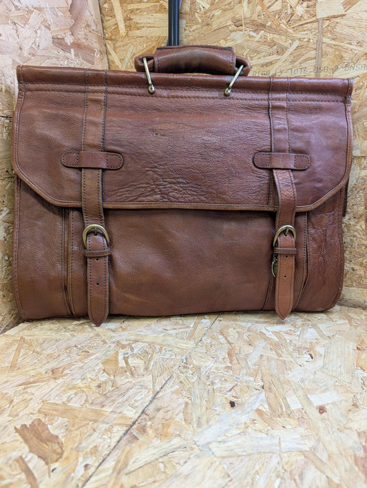 Hi-Design Quality Leather Brown 19 " Messenger Bag Medium Briefcase Satchel Book