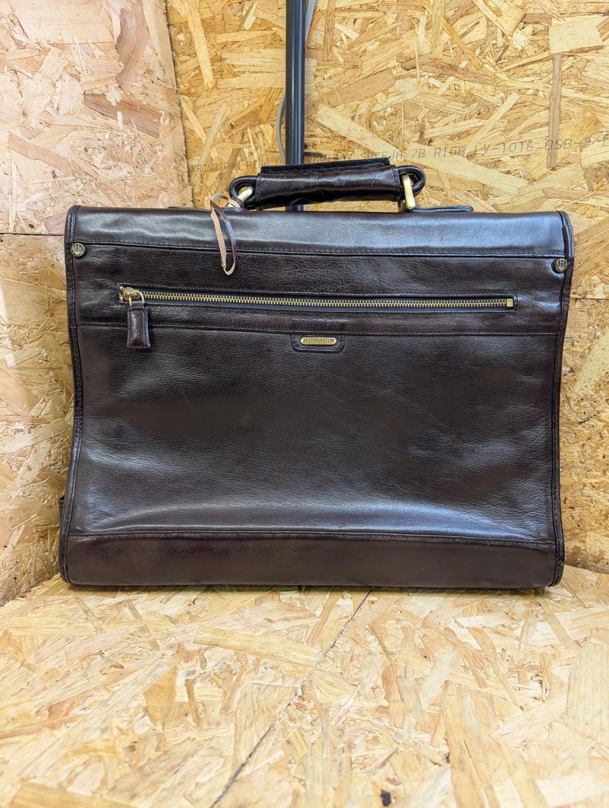 Hidesign Quality Leather Brown 15.5" Messenger Bag Medium Briefcase Satchel Book