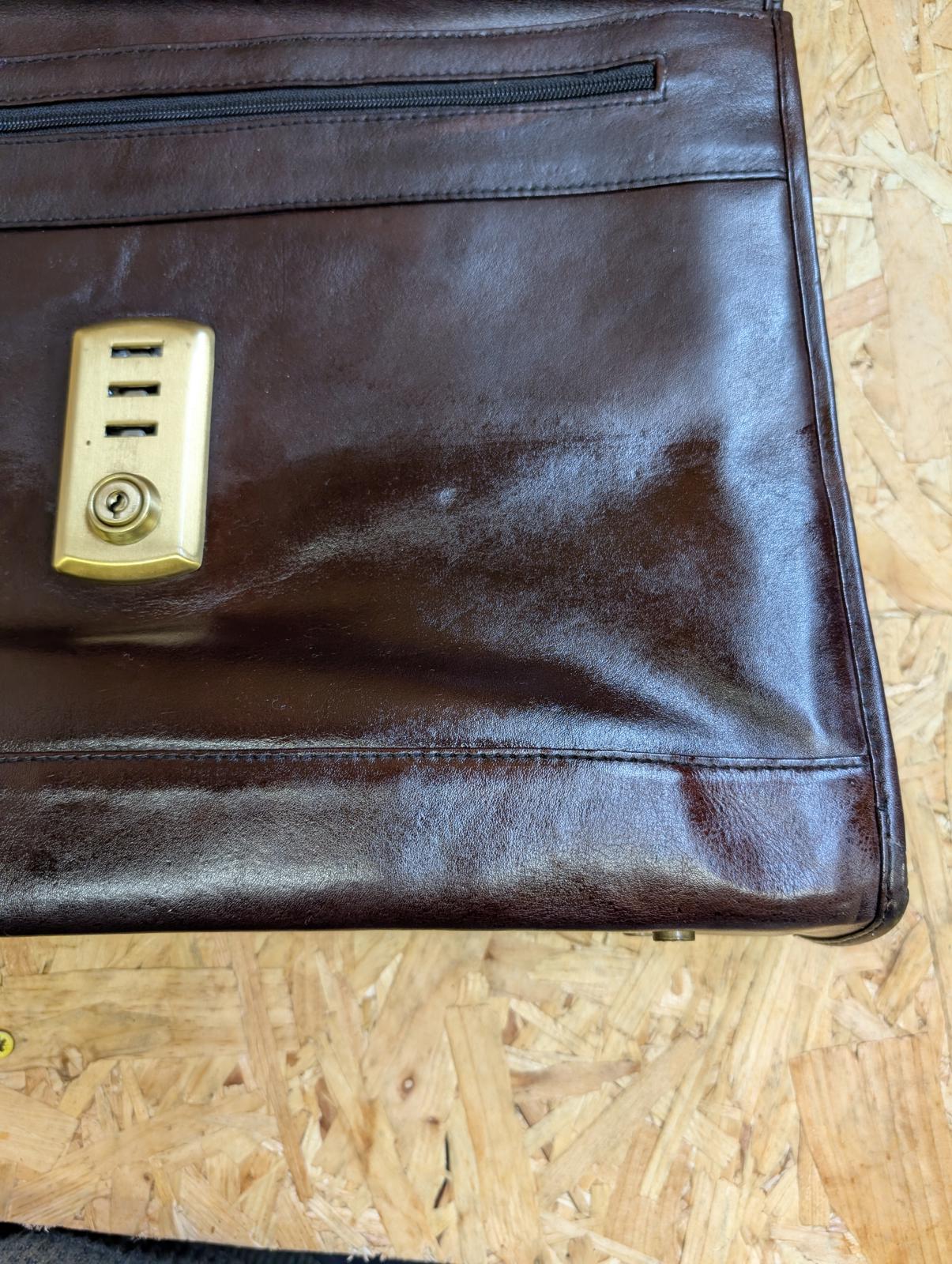 Hidesign Quality Leather Brown 15.5" Messenger Bag Medium Briefcase Satchel Book