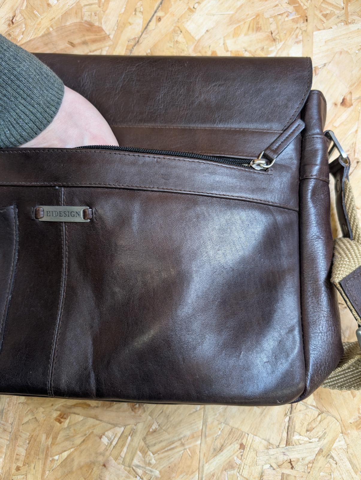 Hidesign Quality Leather Brown 15.5" Messenger Bag Medium Briefcase Satchel Book