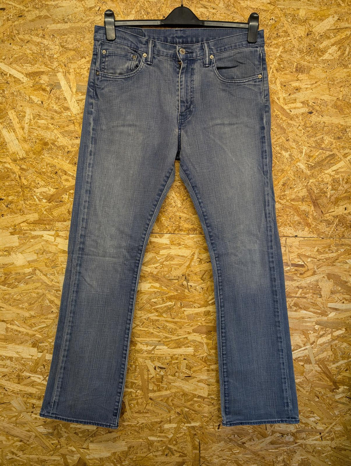 Levis 527 Bootcut Jeans W34 L34 Mid Blue Denim Zip Fly Red Tab Flare Retro Fit