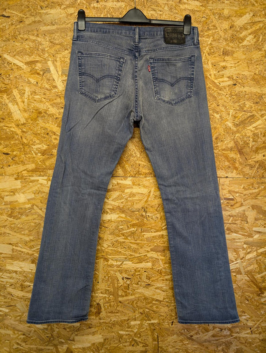 Levis 527 Bootcut Jeans W34 L34 Mid Blue Denim Zip Fly Red Tab Flare Retro Fit