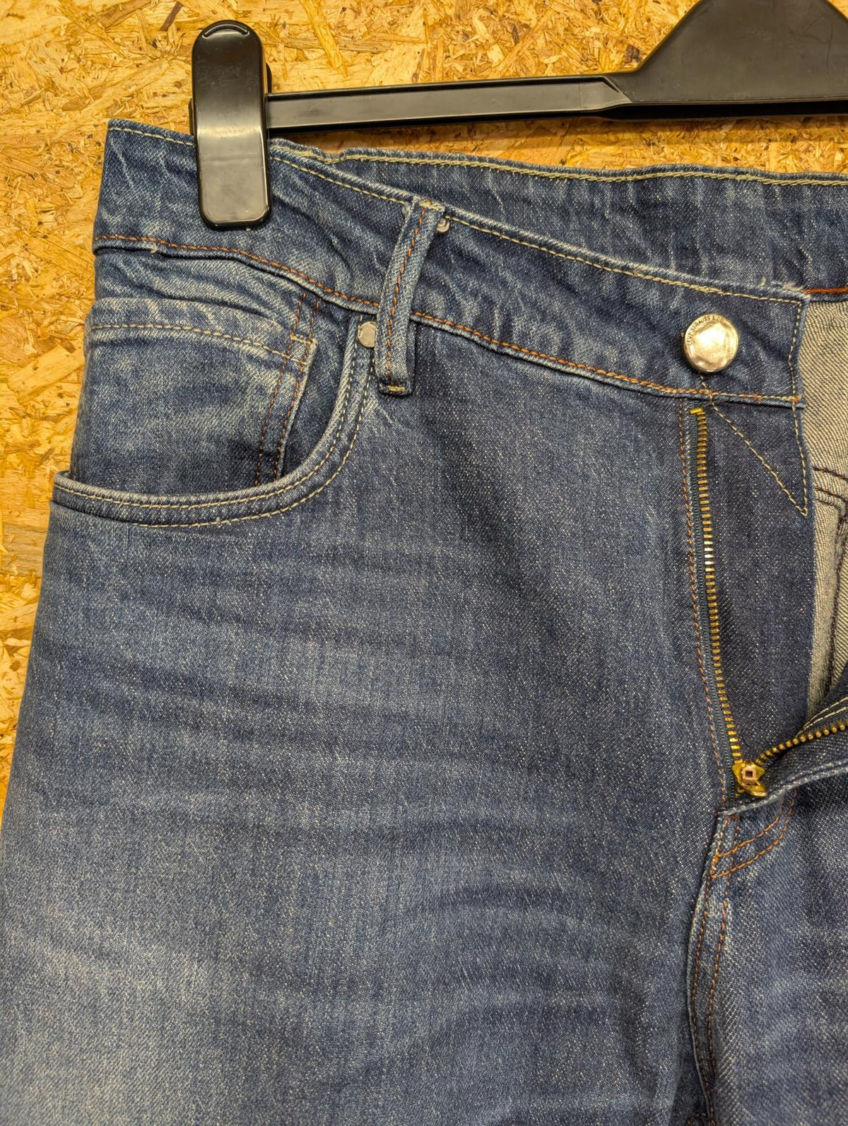 Levis 505 Jeans W36 L34 Men Straight Leg Stretch Denim Navy Blue Zip Fly Red Tab